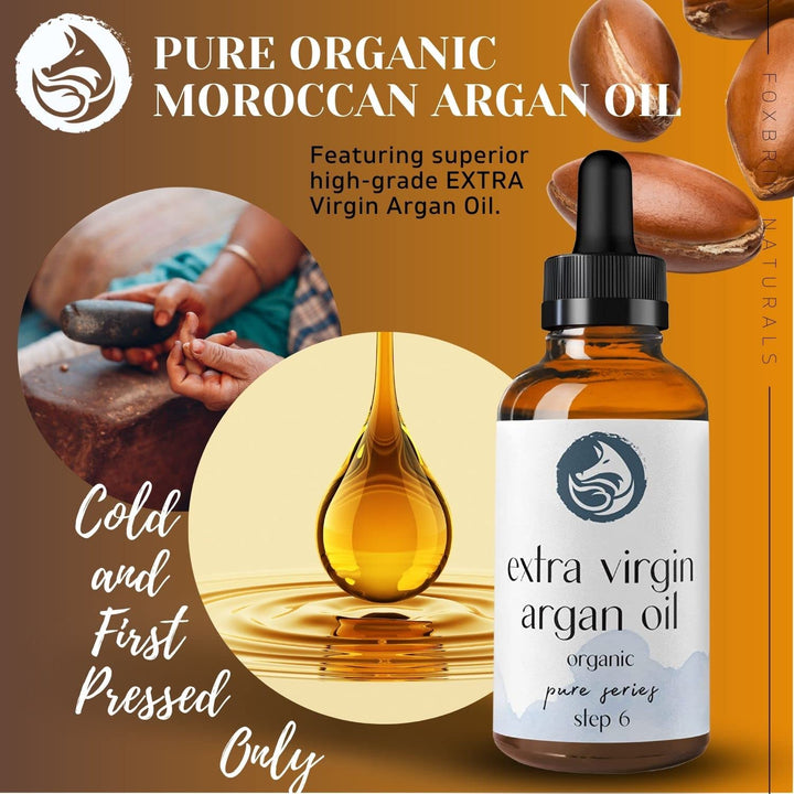 Foxbrim Organic Argan Oil For Hair, Face, Skin And Nails - 100% Pure Certified Organic Argan Oil