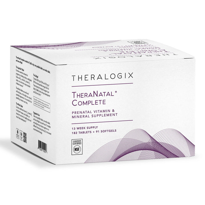 Theralogix TheraNatal Complete Prenatal Vitamin Supplement - 91-Day Supply - with DHA, Vitamin D3, Folate, Iodine, Choline, Iron, Vitamin B6 & More - NSF Certified - 182 Tablets & 91 Softgels