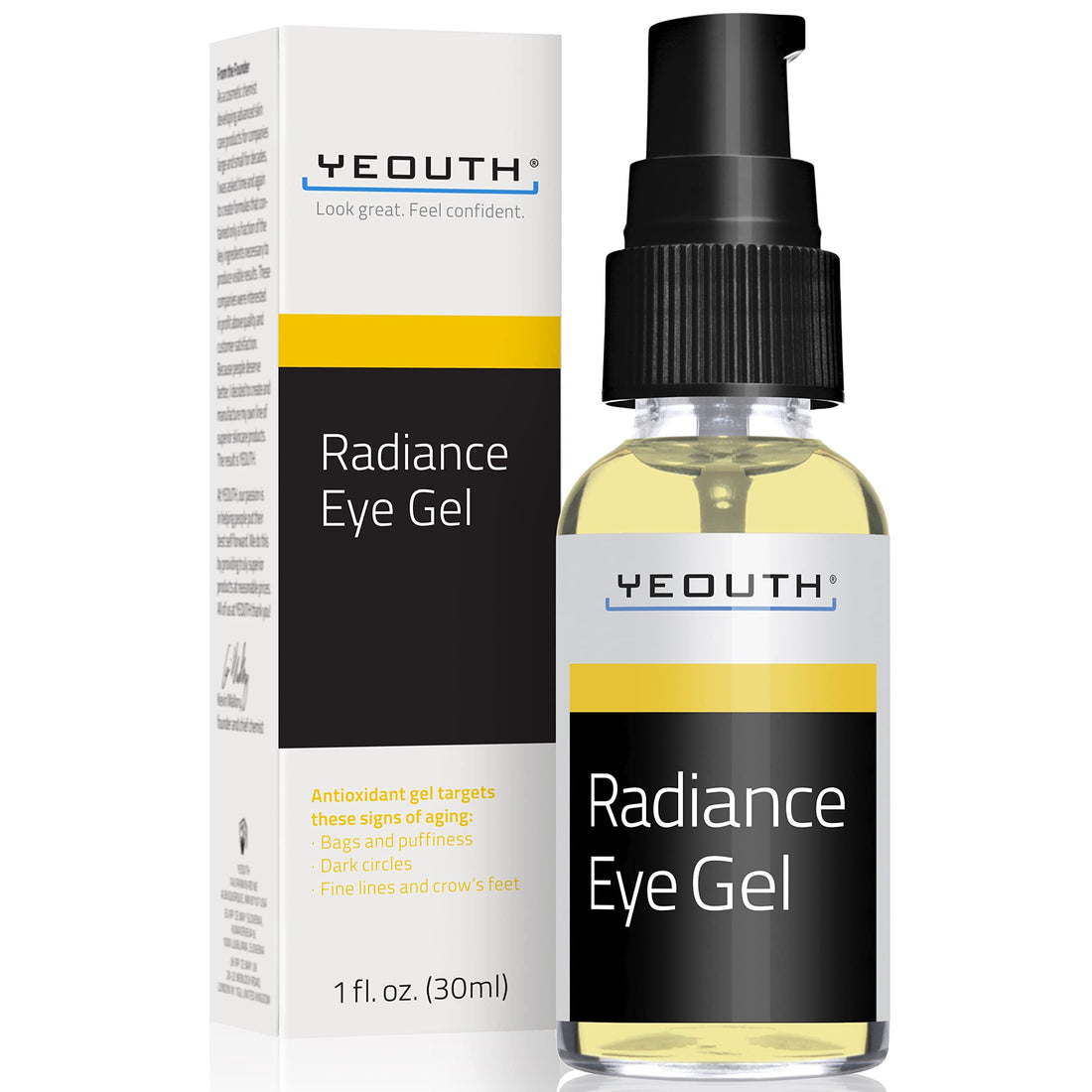Best Anti Aging Eye Gel for Winkles, Dark Circles, Puffiness & Bags with Hyaluronic Acid and Tripeptide - 100% Money Back Guarantee