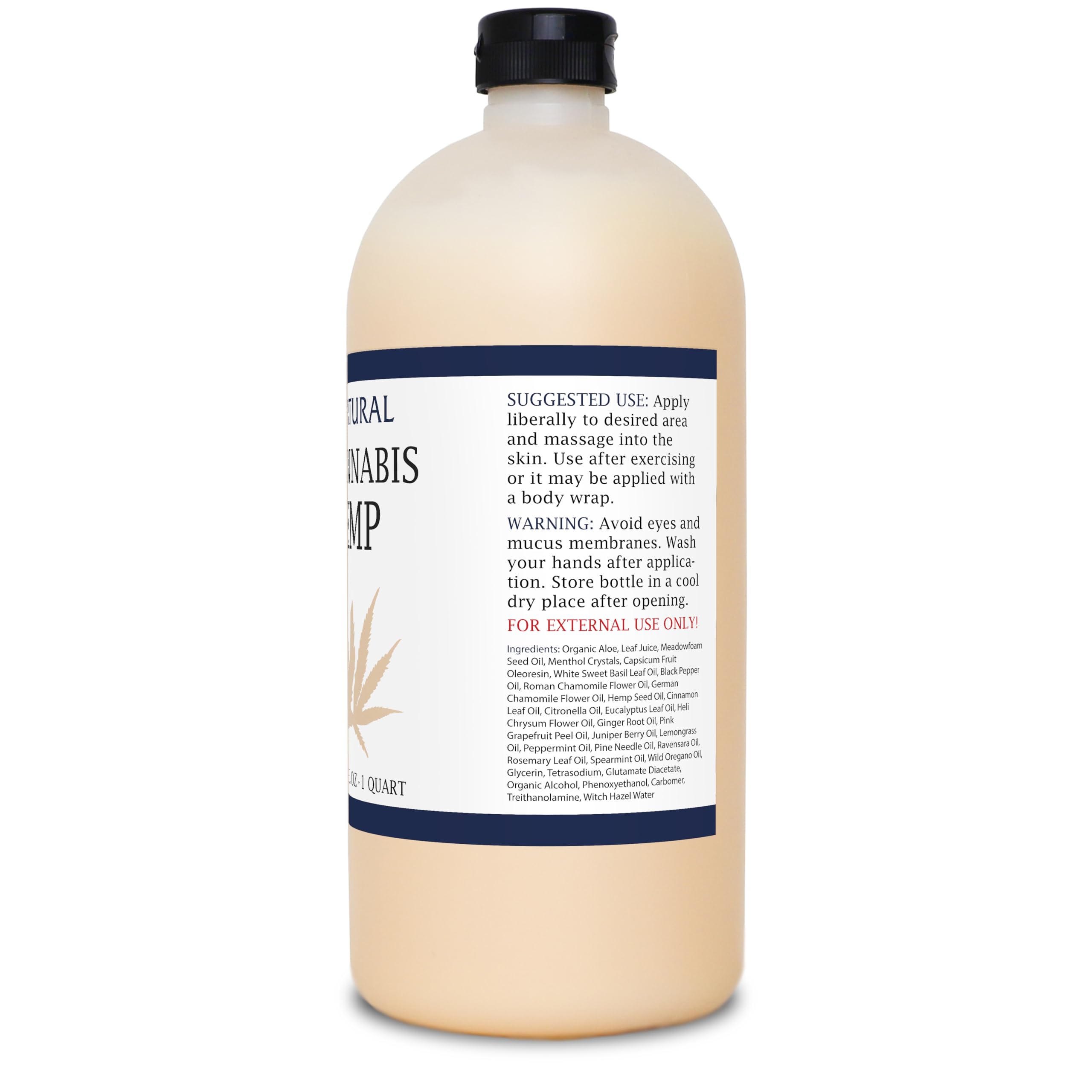 Zatural Hemp Hot Cream with Essential Oil Blend, Aloe, Hemp, and More (32oz)