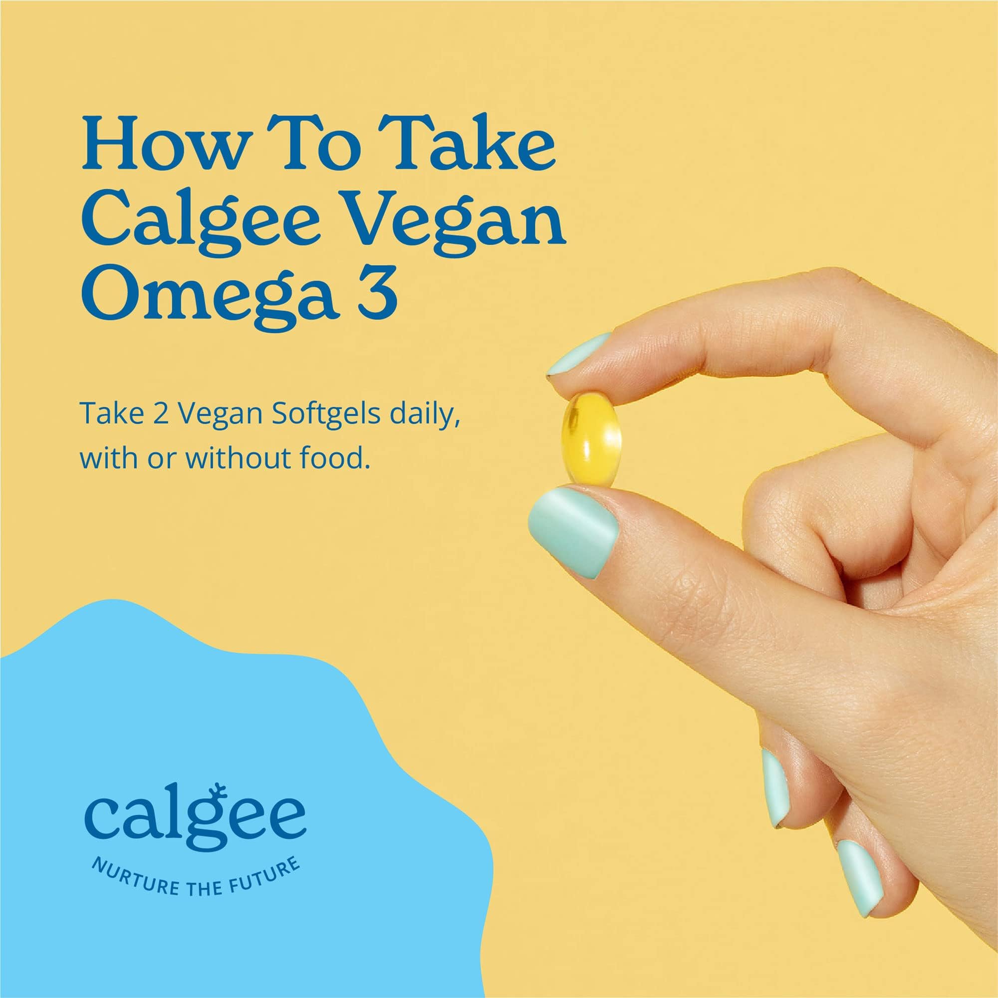 Calgee Vegan Omega 3-450mg DHA & EPA Fatty Acids - Sustainable Algae Oil - Plant-Based Fish Oil Alternative - Carrageenan-Free Softgels (120 Ct)