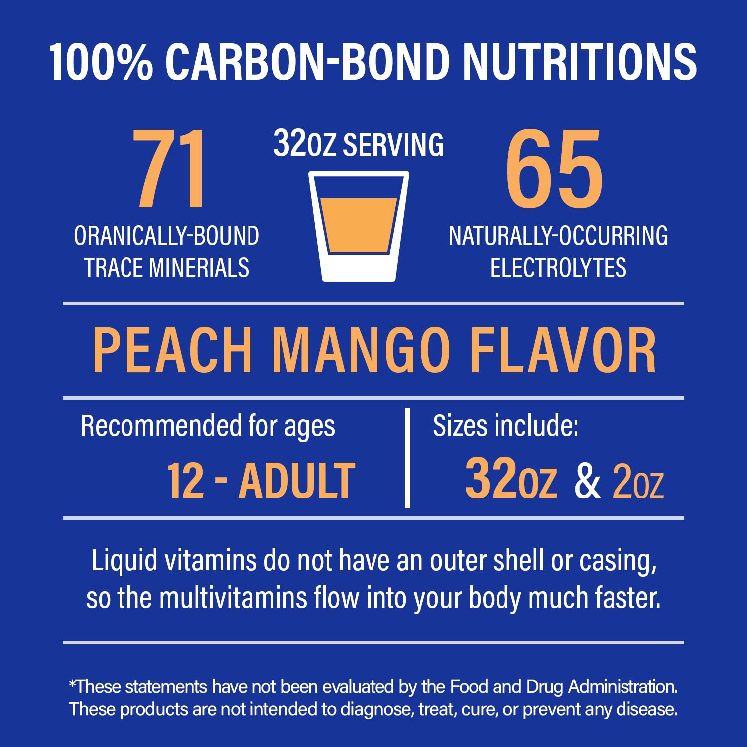 Drucker Labs - IntraMAX 2.0 Organic Liquid Trace Minerals, Liquid Multivitamin, for Men and Women, Non GMO, Dairy Free, Gluten Free, Magnesium, Vitamin D, C E, Zinc, Vitamin E (32 oz., Peach Mango)