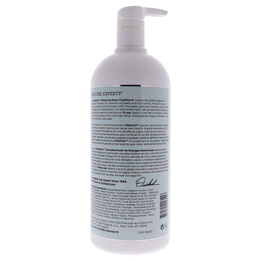 Ouidad Vitalcurl+ Balancing Rinse Conditioner, 33.8 Oz.