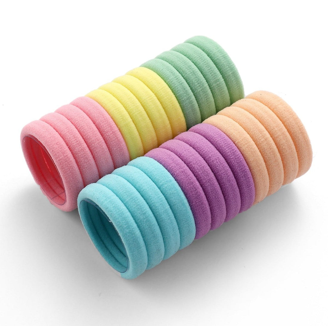 Set Of 24 Multicolor Hair Bands Ties Elastics Ponytail holders No Crease Thick Seamless Cotton Stretch Hair Ties Durable Headband for Women (Multicolor-1)