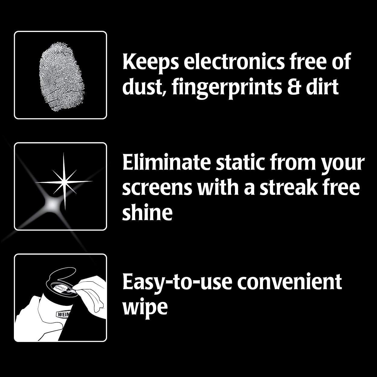 Weiman Electronic Wipes Canister 30 Count (Pack of 2)