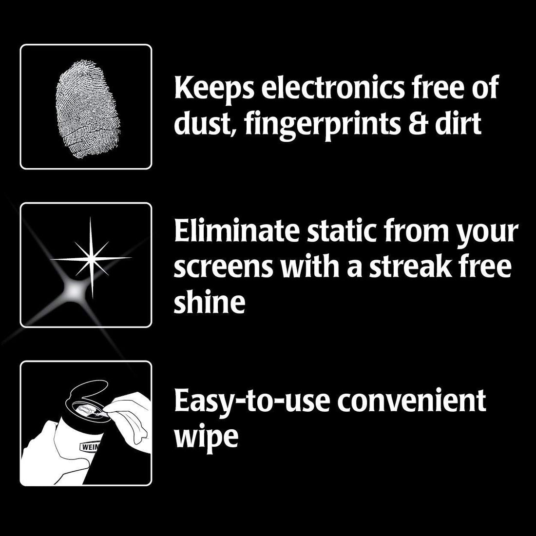 Weiman Electronic Wipes Canister 30 Count (Pack of 2)