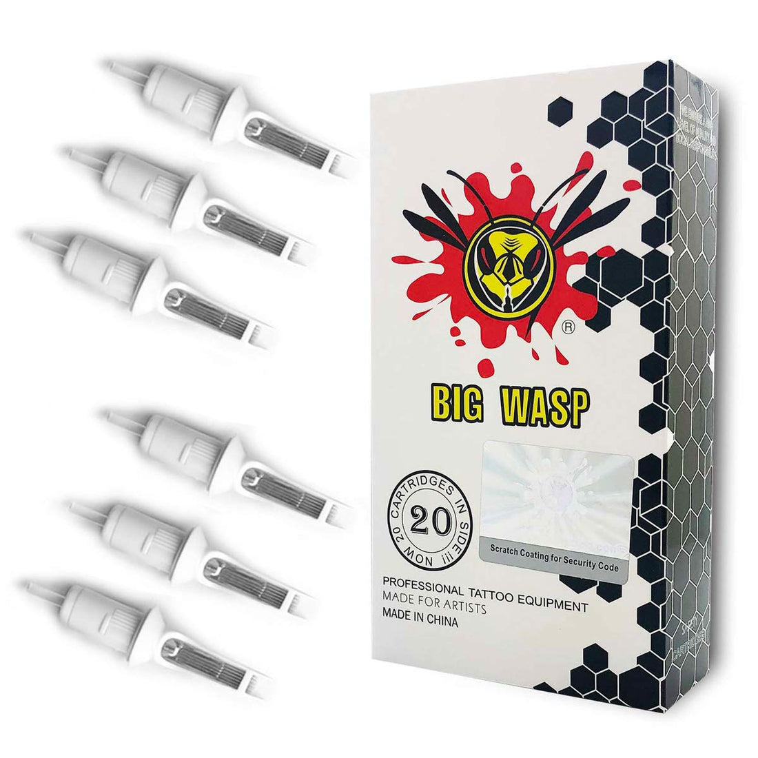 35/11M1 : BIGWASP Professional 11M1 Disposable Tattoo Needle Cartridge 11 Single Stack Magnum 20Pcs