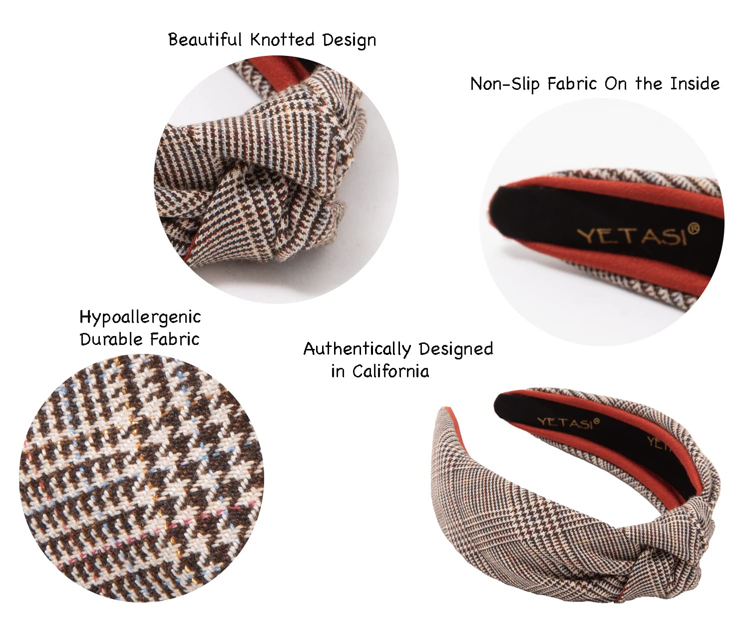 Knotted Headbands for Women Go with Everything . White Trendy Top Knot headband for women Fashion is Adjustable and Comfy. Cute White Headband Gets Many Compliments. Well Made Tweed White head band