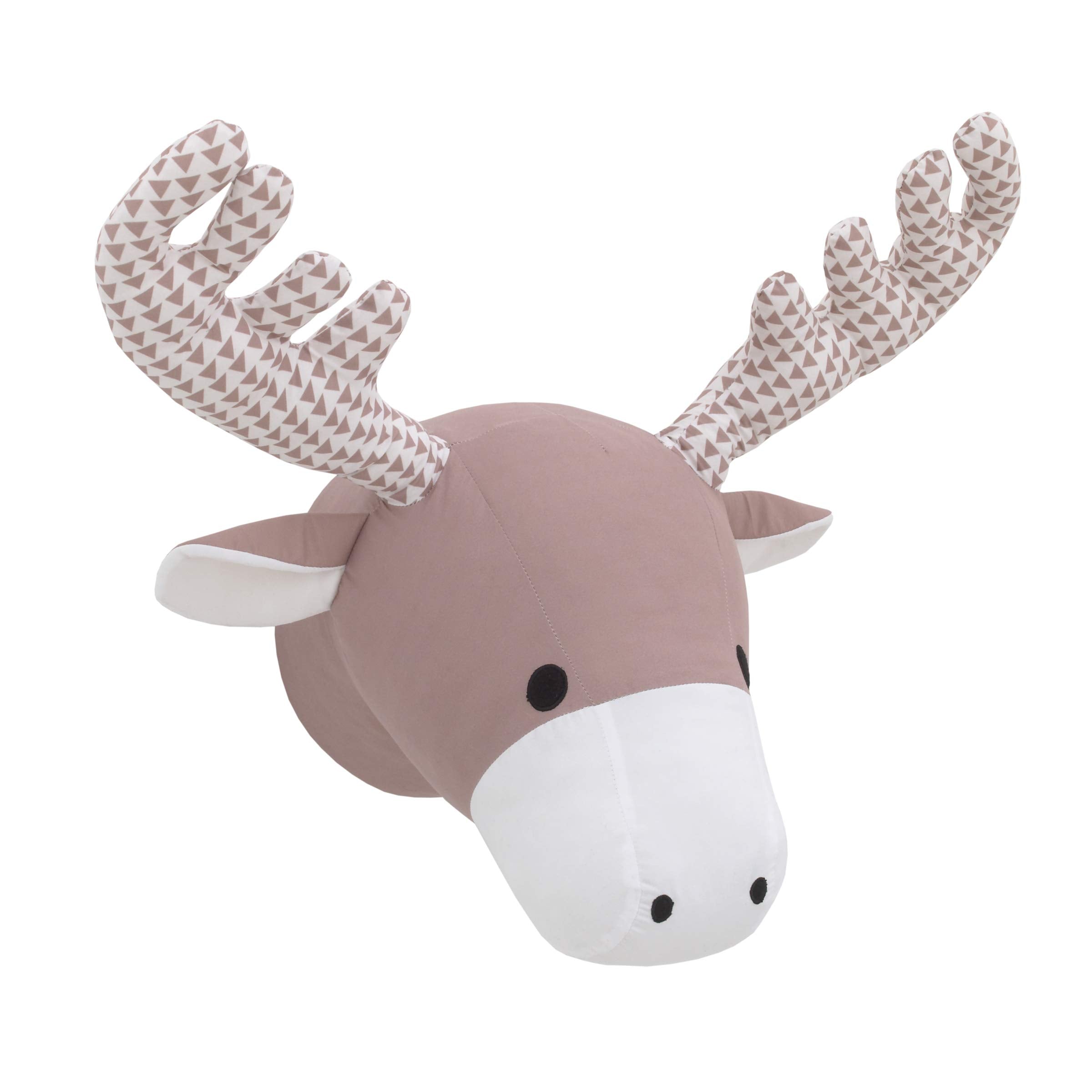 NoJo Brown and White Moose Plush Head Wall Décor