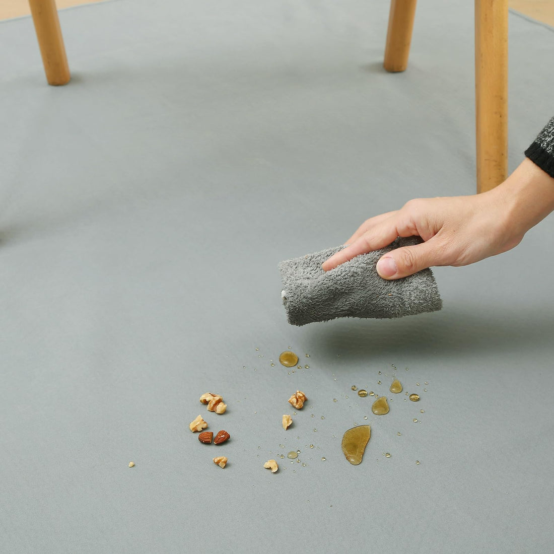 Splat Mat for Under High Chair/Arts/Crafts by CLCROBD, 51 Baby Anti-Slip Food Splash and Spill Mat for Eating Mess, Waterproof Floor Protector and Table Cloth (Gray)