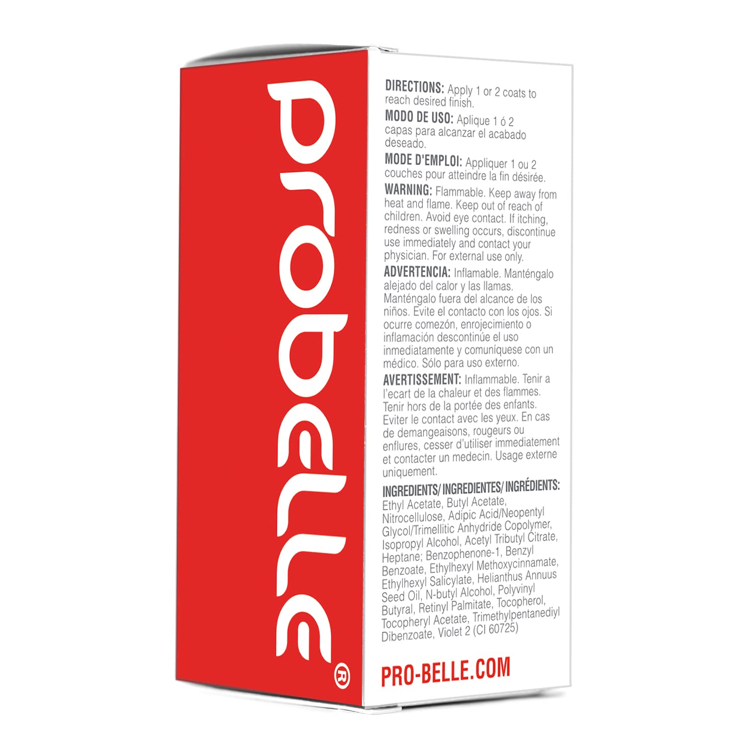 Probelle Top Coat Sealer - Ultra High Gloss And Thick Finishing Top Coat For Long Lasting Manicure, 0.5 Fl Oz/ 15 Ml