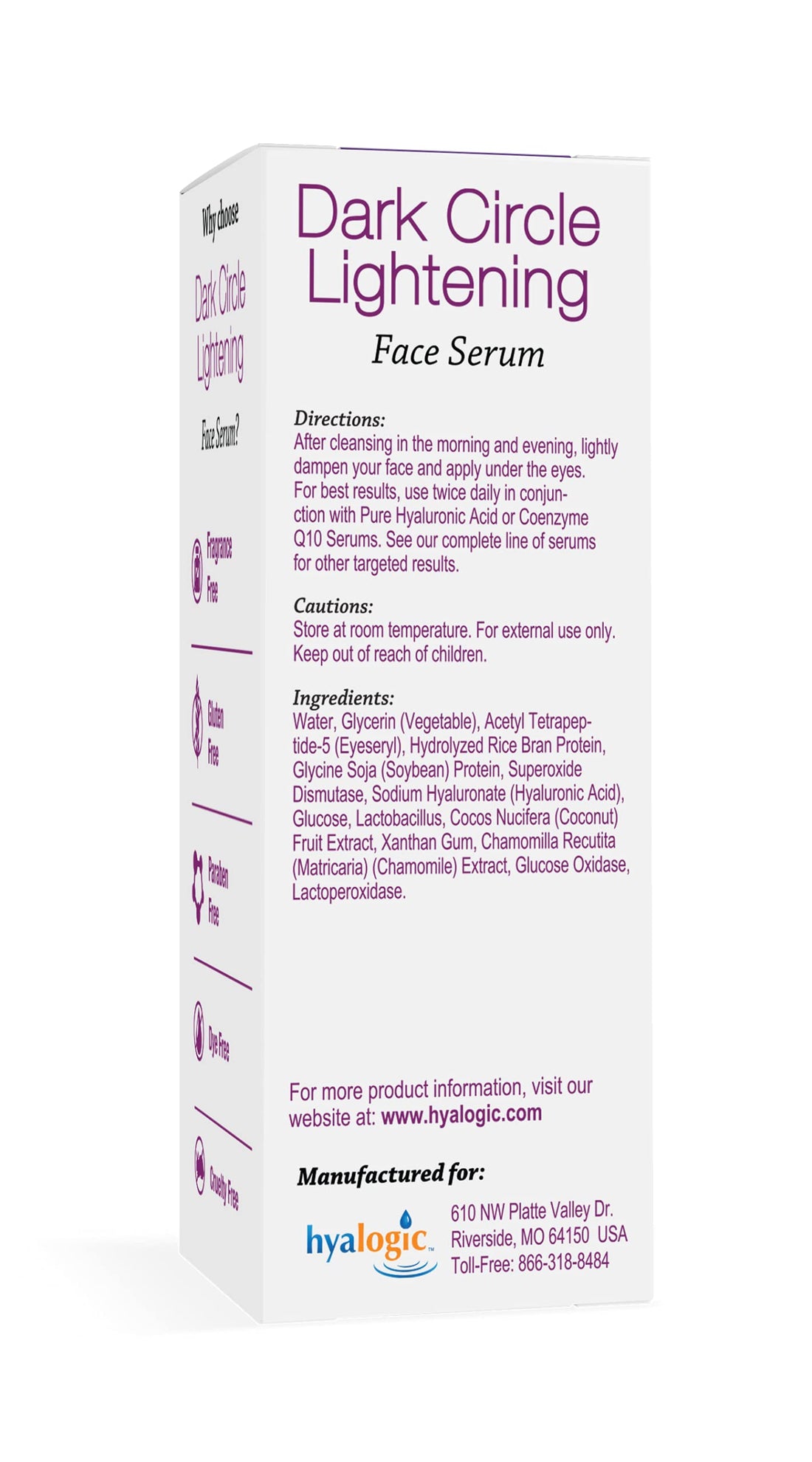 Hyalogic - Dark Circle Lightening Face Serum - 0.47 oz.
