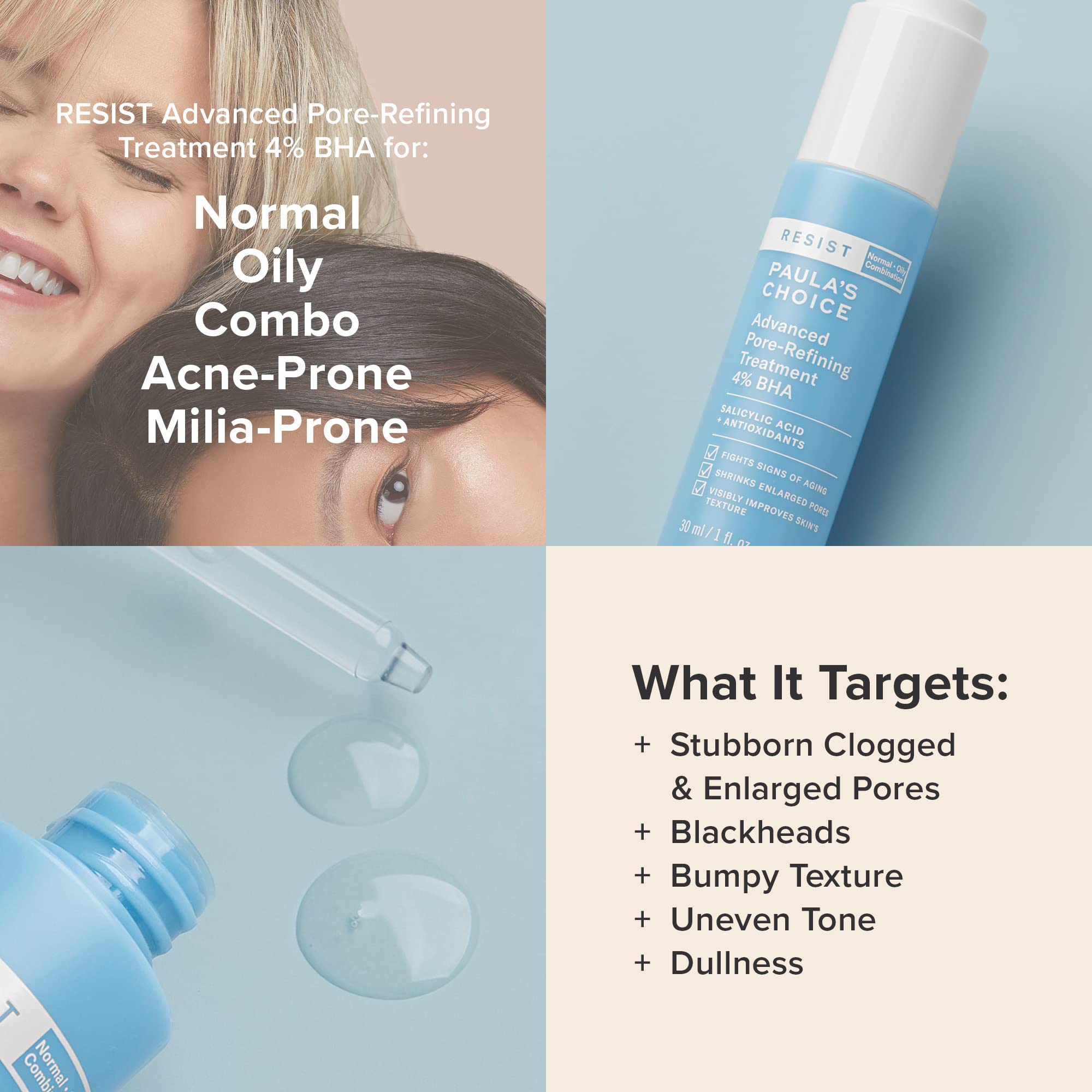 Paula's Choice RESIST Advanced Pore Refining Treatment 4% BHA Serum, Salicylic Acid & Green Tea, Anti-Aging Exfoliant for Oily Skin, 1 Ounce