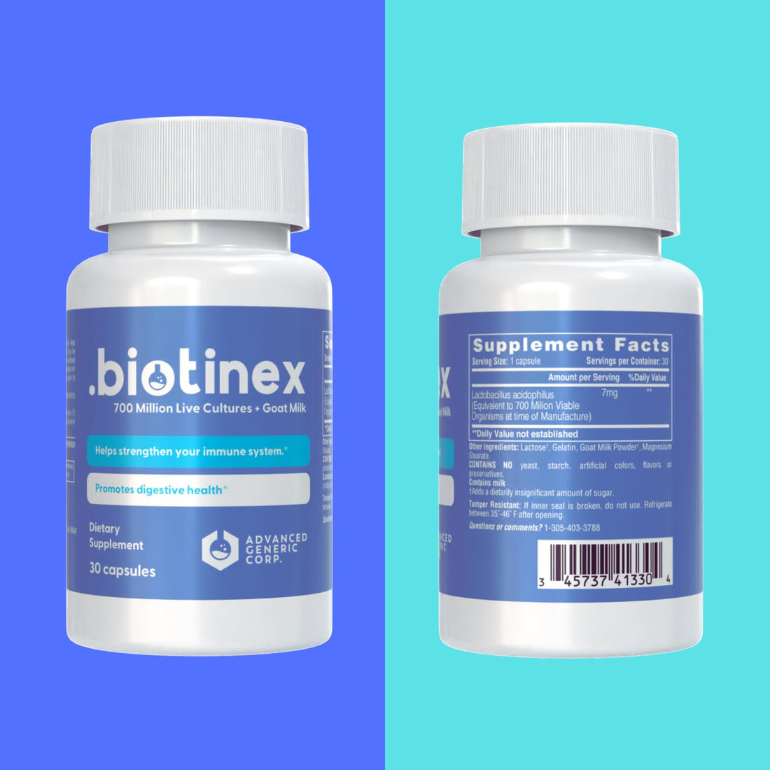 Lactobacillus Acidophilus Probiotic - 700 Million Live with Low-Fat Goat Milk per Capsules - Digestive & Gut Health - Supports Constipation, Diarrhea, Gas & Bloating - Probiotic for Women & Men