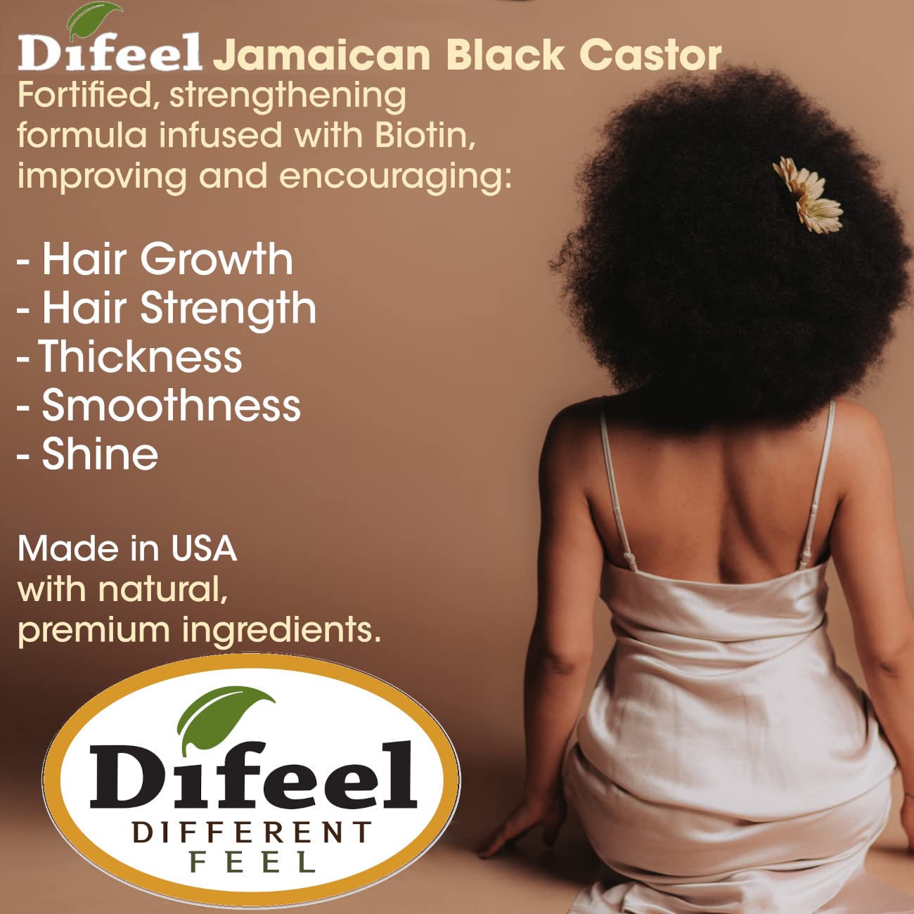 Difeel Superior Growth Jamaican Black Castor Shampoo 33.8 oz. - Sulfate Free Shampoo made with Natural Ingredients