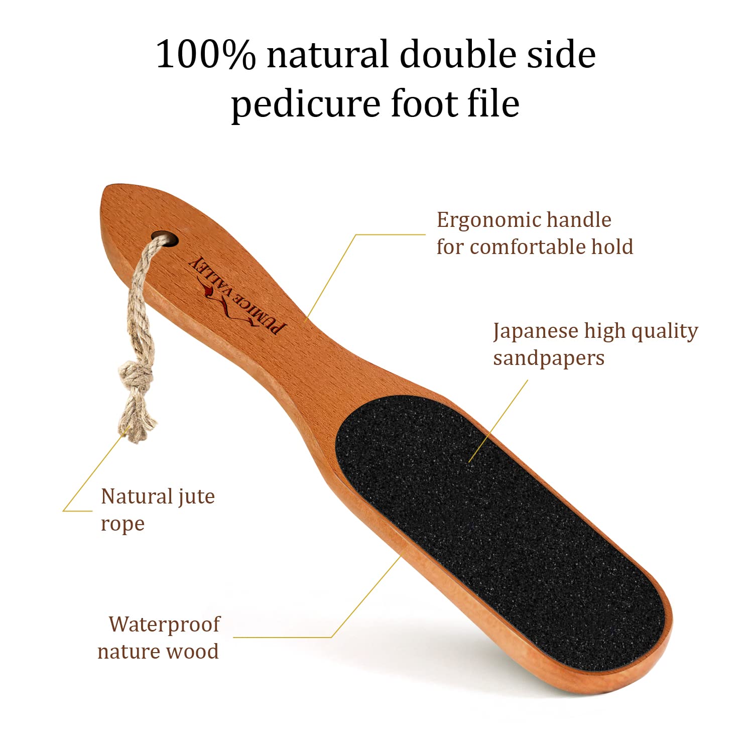 Pumice Stone Foot Scrubber - Pedicure Foot File with Handle for Dry Dead Skin - Callus Remover for Feet - Foot Scraper - Exfoliating Brush for Heels, Elbows, Hands