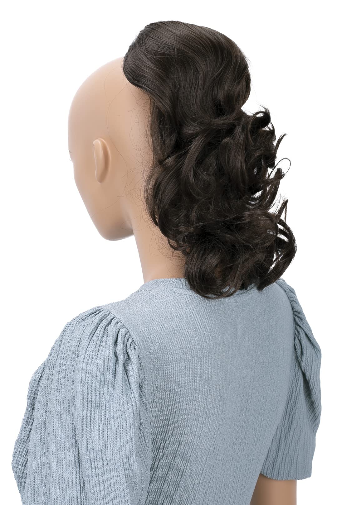 PRTTYSHOP Hair Piece Pony Tail Extension Draw String Voluminous Curly Heat-Resisting 14 brunette # 10PH205