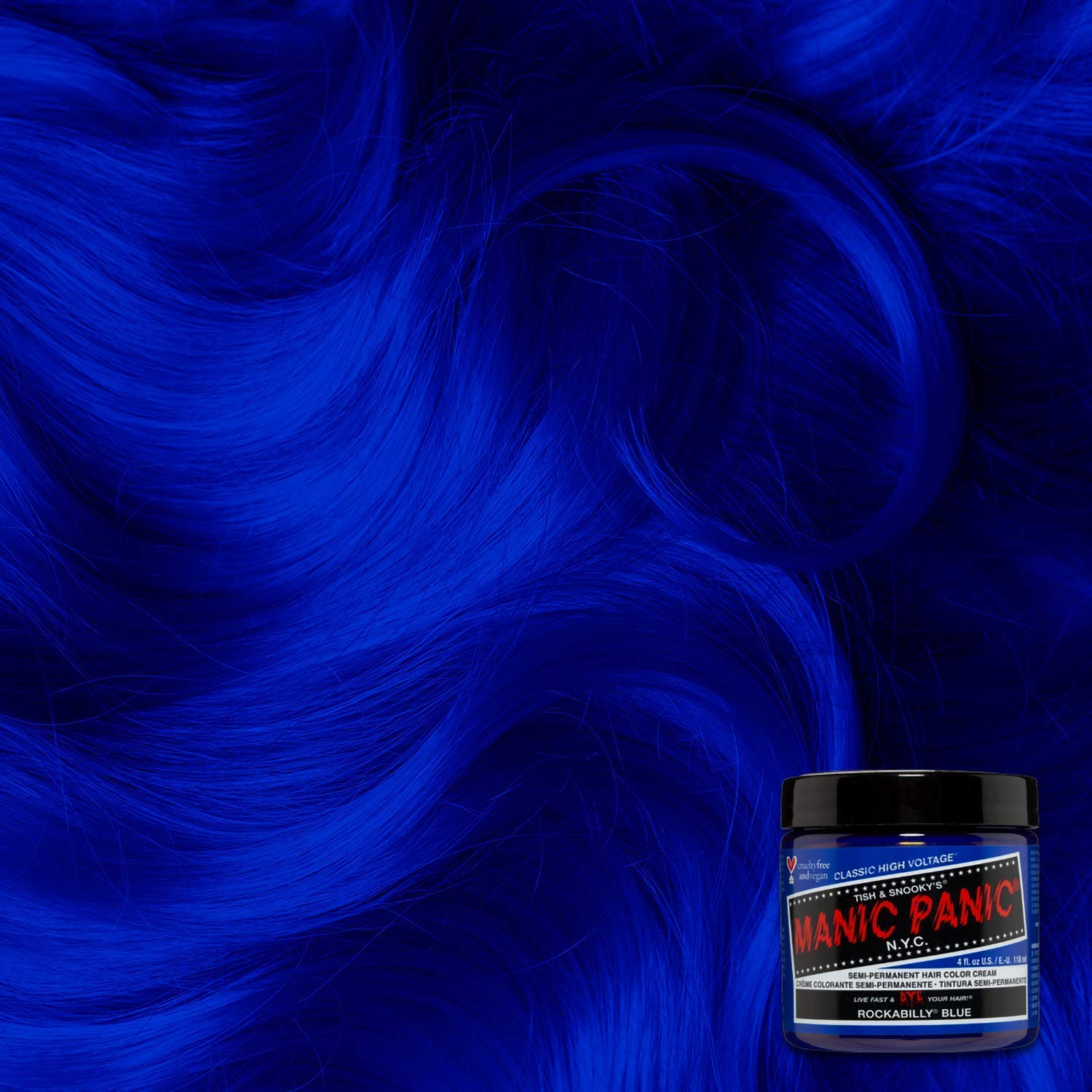 Manic Panic Semi-Permament Haircolor Rockabilly Blue 4oz (2 Pack)