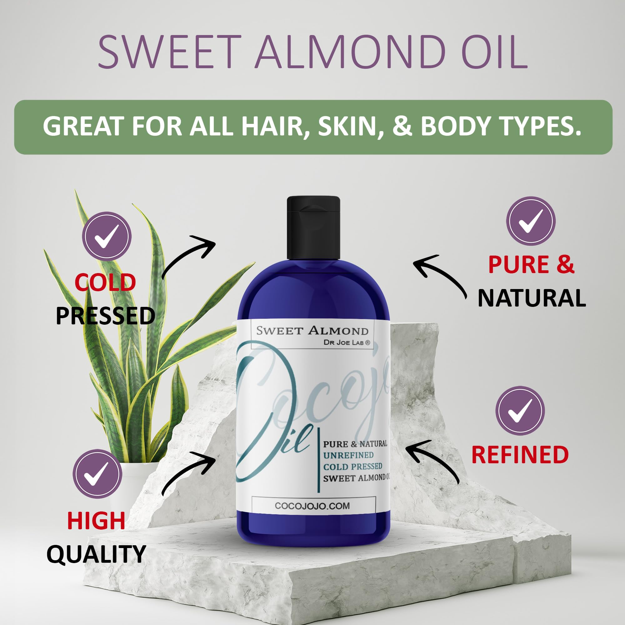 Sweet Almond Oil - 16 oz - Pure Unrefined Cold Pressed Non GMO Vegan Natural Bulk Carrier Oil Skin Hair Face Body Nails Cuticles DIY Formulation Soap Making Essential Oils - Packaging May Vary