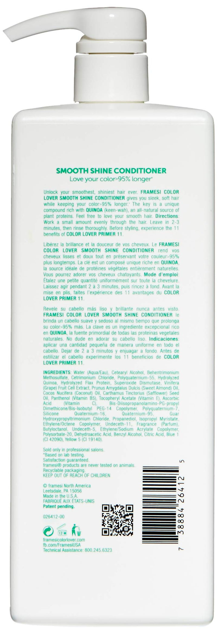 Framesi Color Lover Smooth Shine Conditioner, 33.8 Ounce