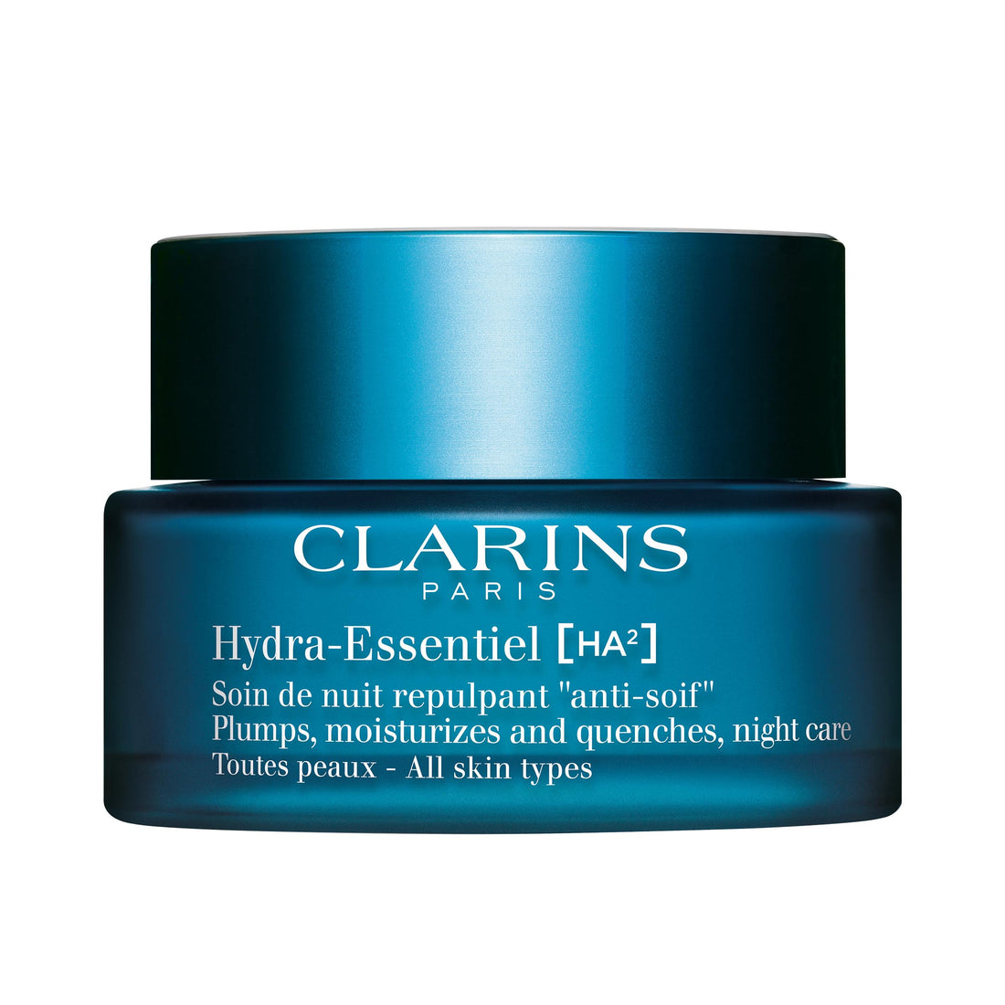 Clarins Hydra-Essentiel Night Cream | Intense Hydrating Moisturizer | 60 Seconds to Plumper Skin* | 24H Hydration* | Double Dose Of Hyaluronic Acid | Vegetal Squalane | All Skin Types | 1.7 Oz