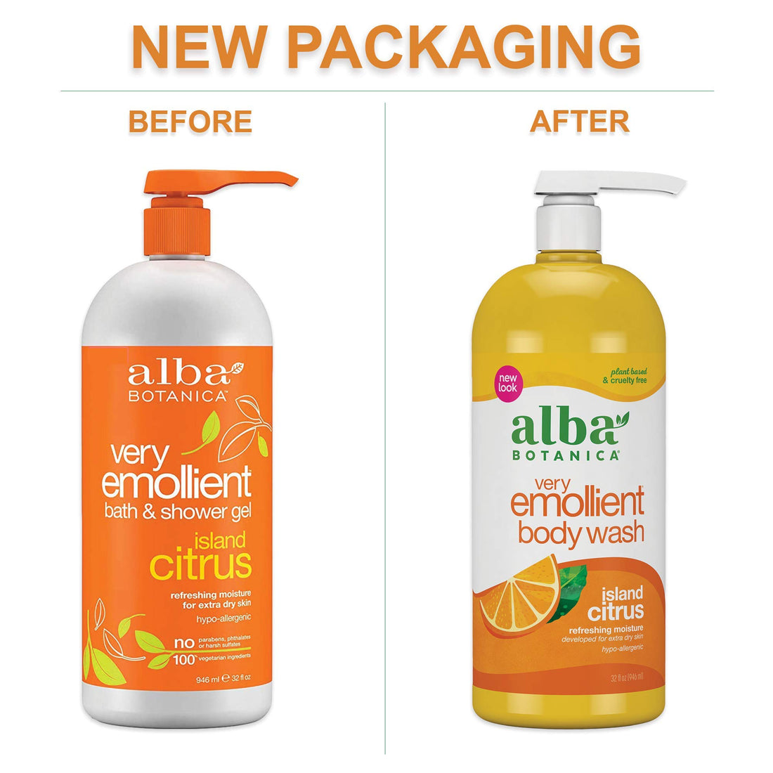 Alba Botanica Bath and Shower Gel Island Citrus 32-Ounce Bottle