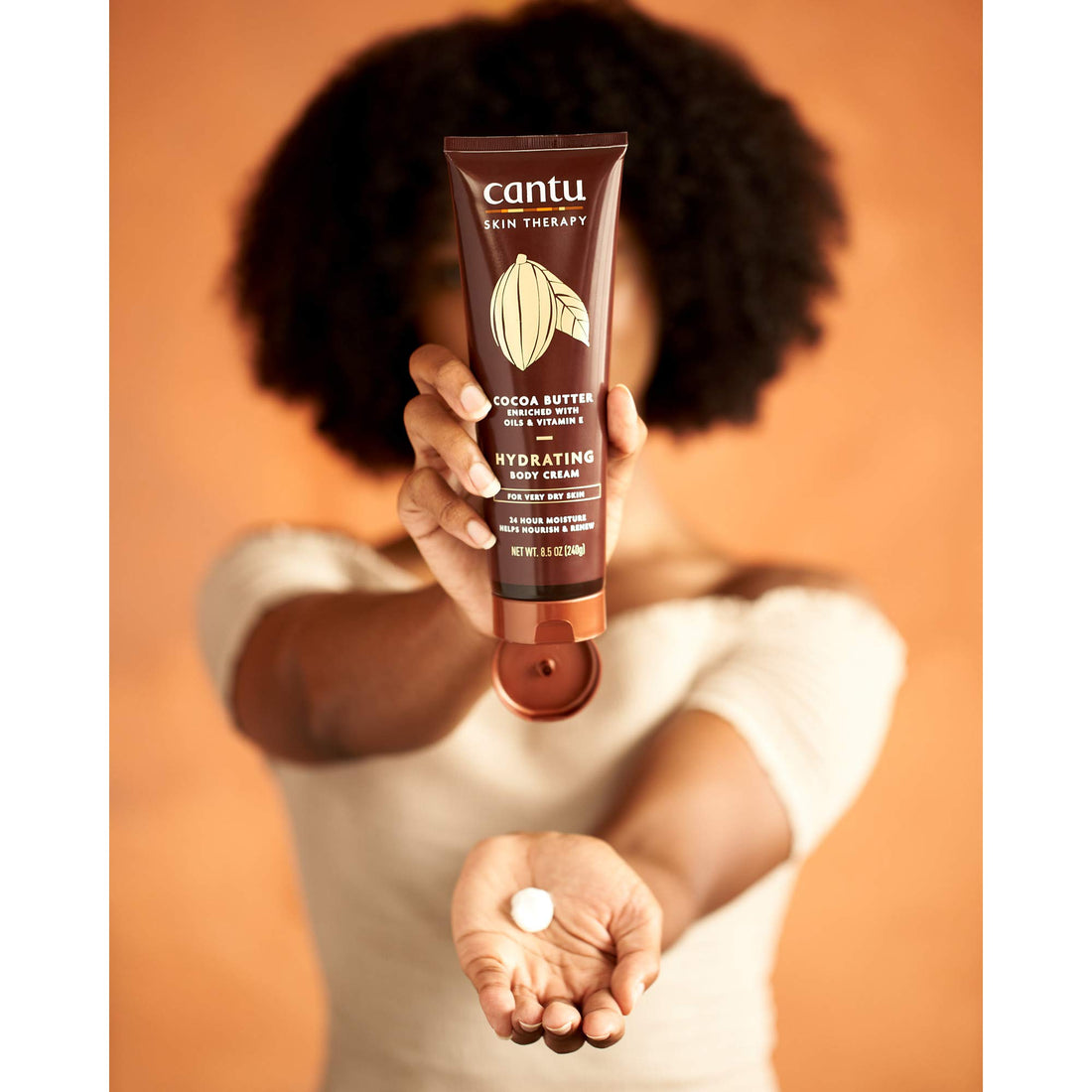 Cantu Therapy Cocoa Butter Hydrating Body Cream for very Dry Skin, 8.5 Oz