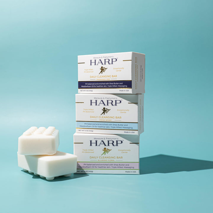 HARP Sensitive Skin Body Wash Bar | pH Balanced (Slightly Acidic) | 100% Syndet | Moisturizing Shea Butter | Non-Comedogenic | Soap-Free, Lye-Free. FRAGRANCE FREE (No Masking agents added)