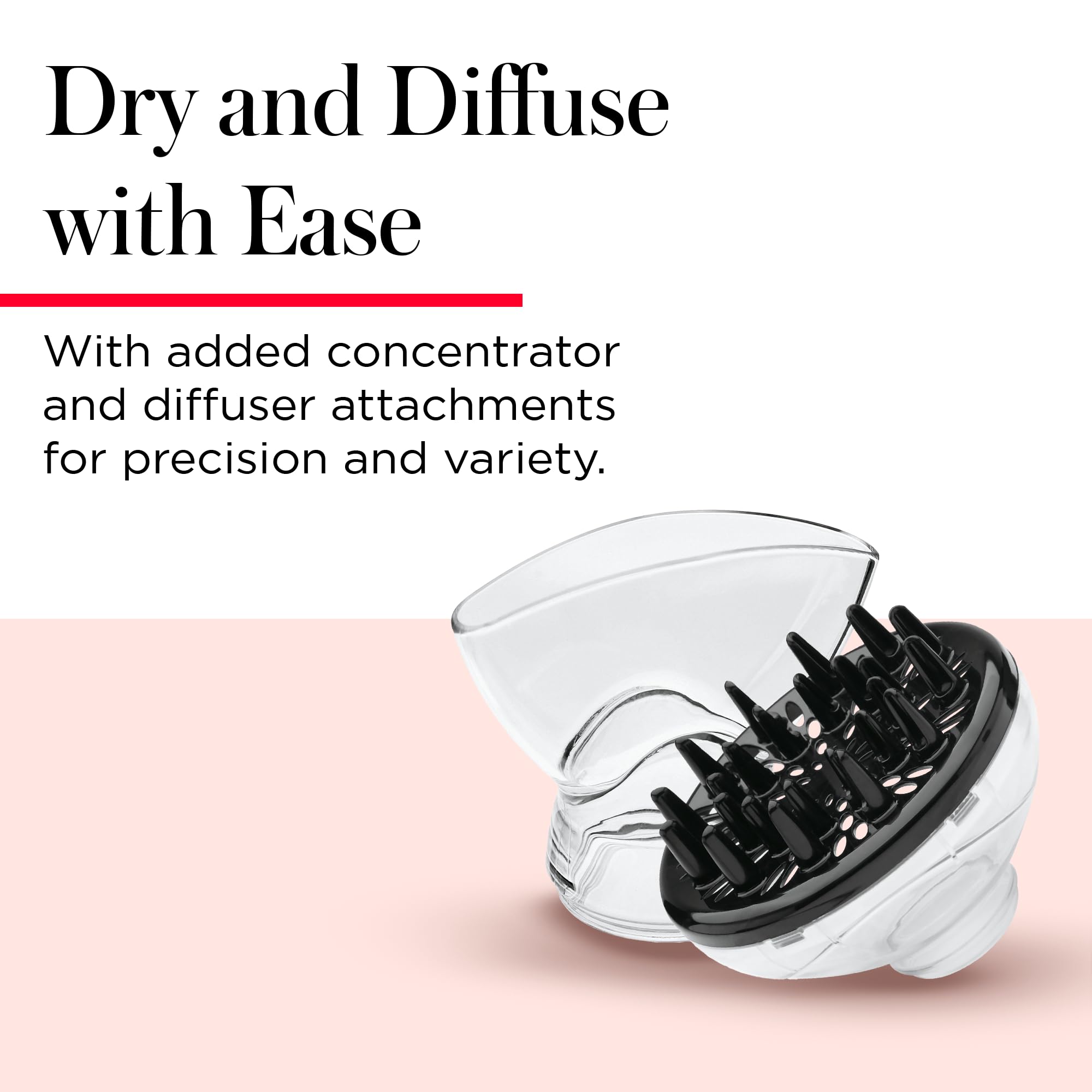 REVLON Infrared Hair Dryer with Diffuser - Ionic Blow Dryer, Diffuser, and Concentrator, Infrared Heat Technology to Prevent Over-Drying for Shiny, Soft Hair with Natural Moisture (White)