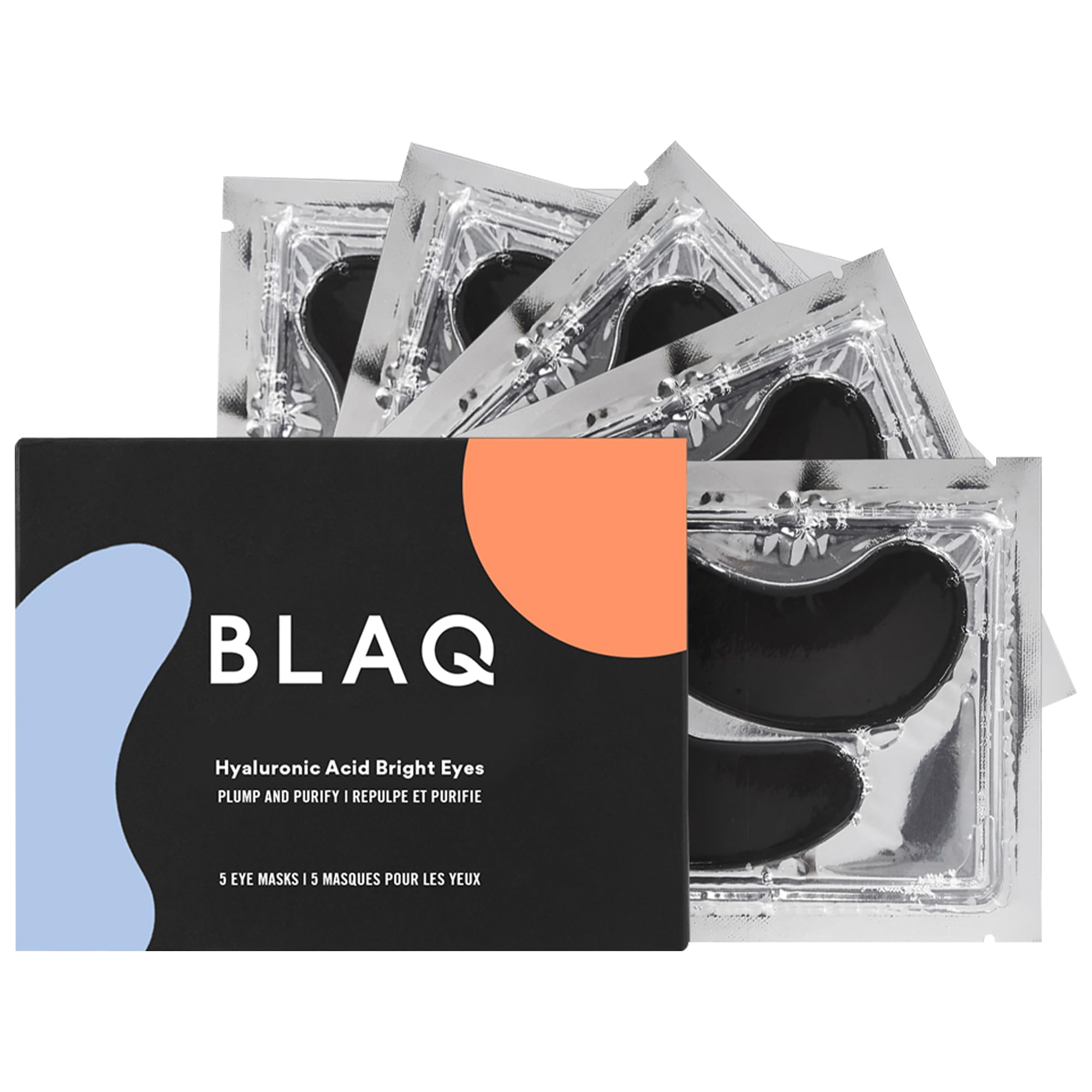 BLAQ Activated Charcoal Eye Mask with HydroGel by BLAQ - Depuffing Eyes & Dark Circles Removing, Natural Hydrating and Anti Wrinkles Eye Patches
