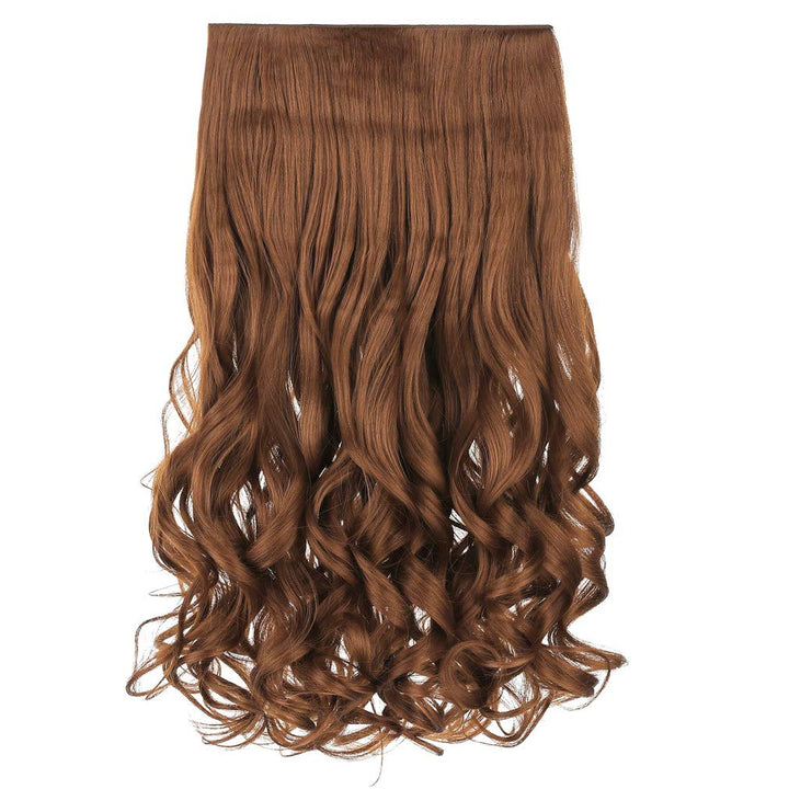 REECHO 20 1-Pack 3/4 Full Head Curly Wave Clips in on Synthetic Hair Extensions Hairpieces for Women 5 Clips 4.6 Oz per Piece - Linen