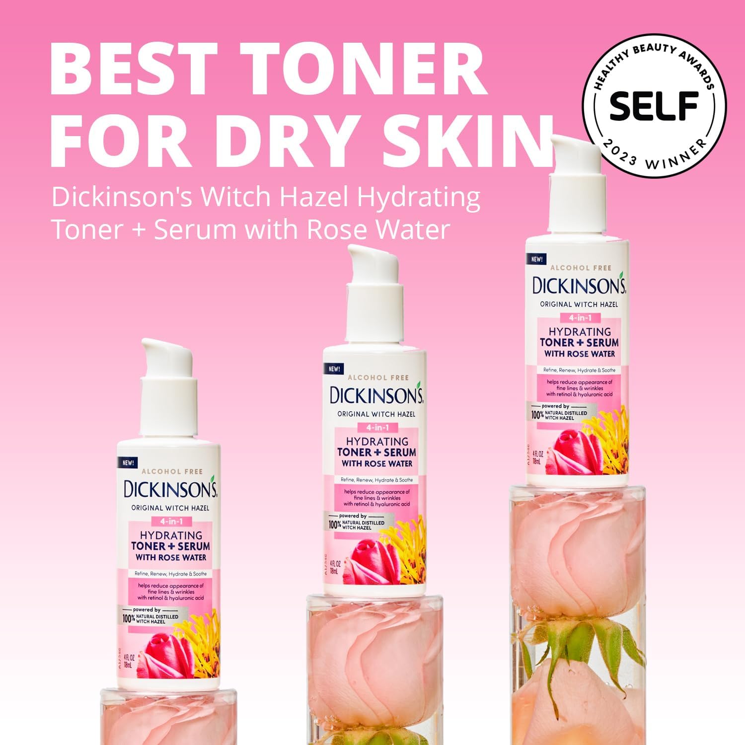 Dickinson's Witch Hazel Hydrating Toner + Serum with Rose Water