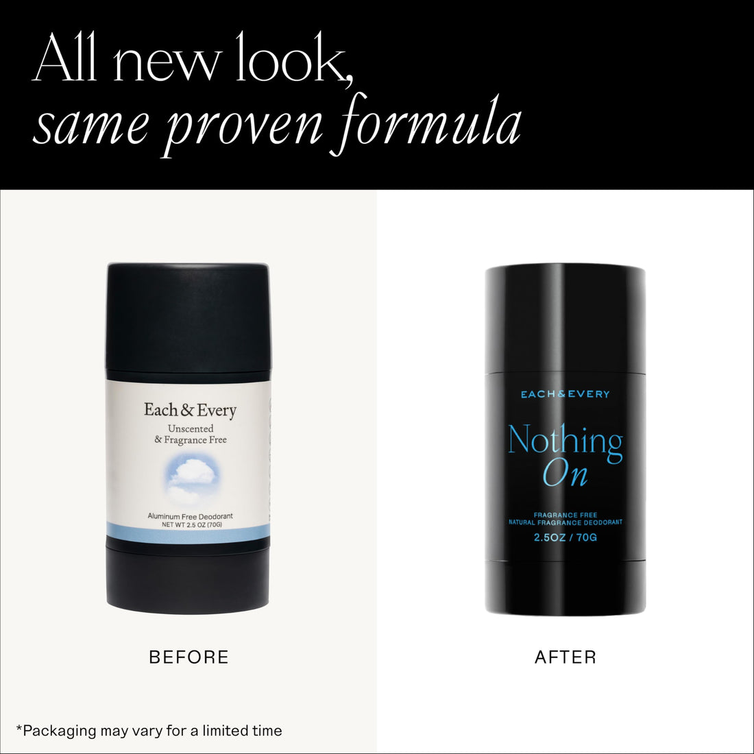 Each & Every Aluminum Free Deodorant for Men & Women - All Natural Deodorant for Sensitive Skin, EWG Verified - Clean, Baking Soda-Free, Plant-Based Fragrance, Unscented Fragrance-Free, 2.5oz