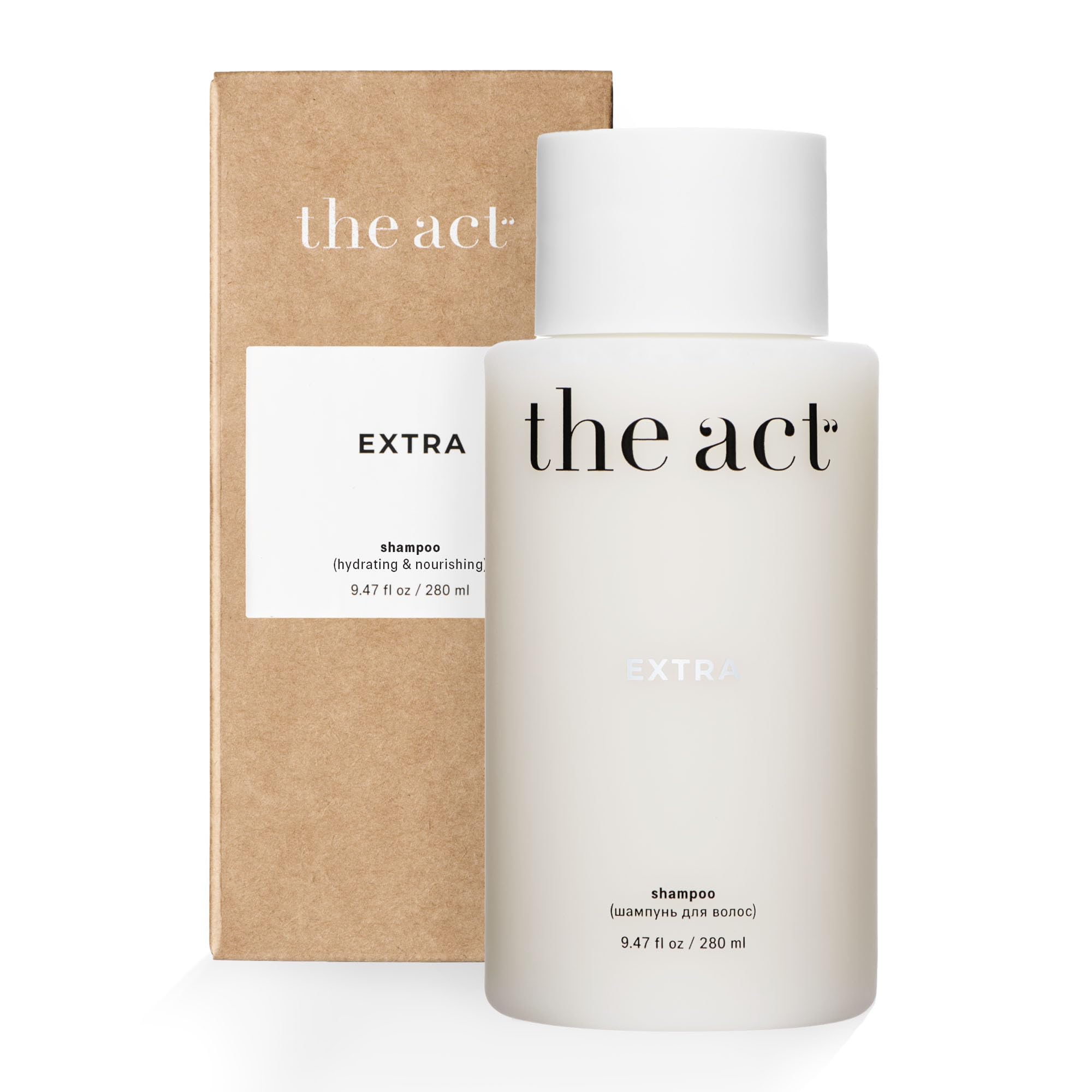 Extra Hydrating Shampoo - Daily Cleansing and Moisturizing, Care for All Hair Types - Coarse Curly Dry Hairs, for Women Men, Vegan, 9.47 fl oz