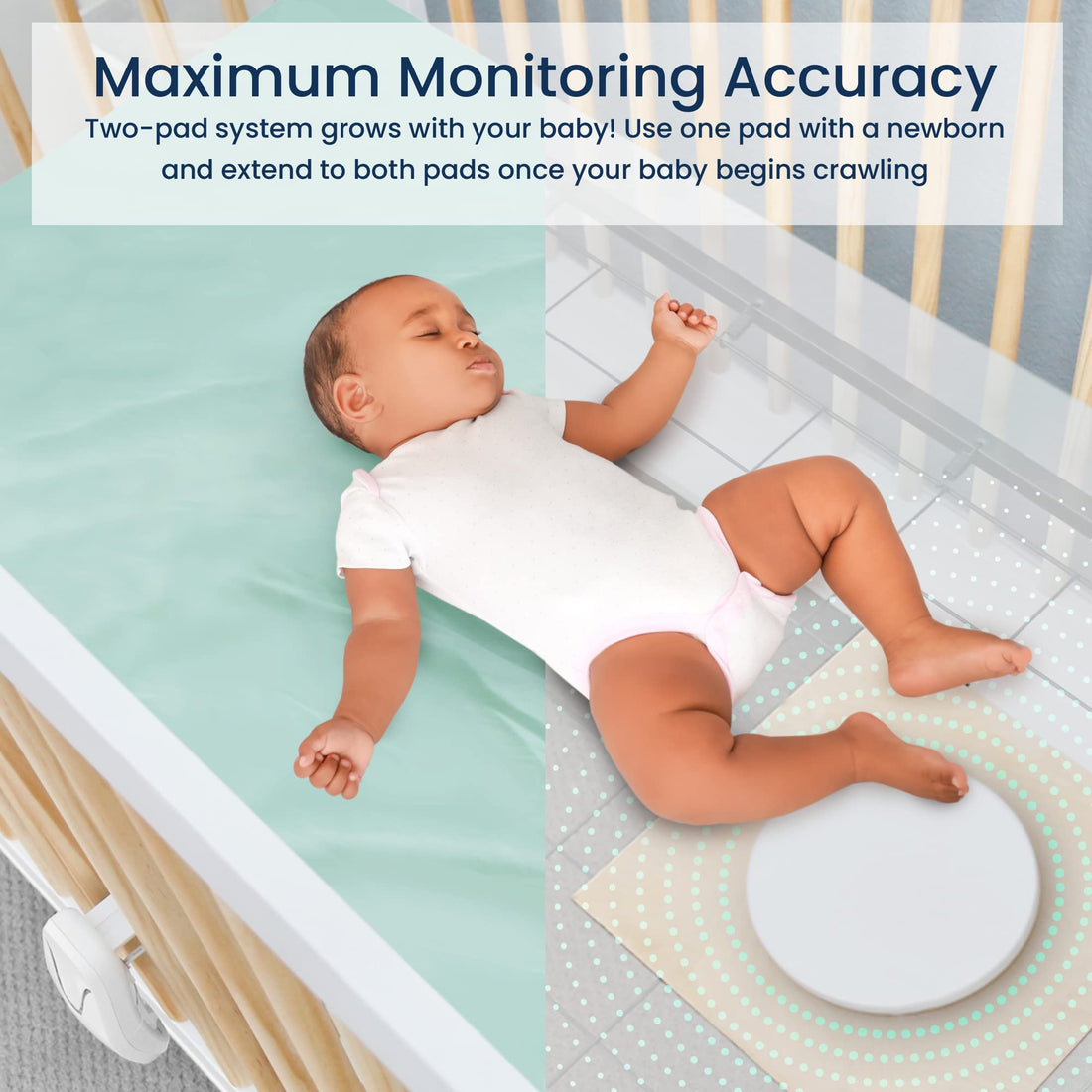 Babysense 7 Baby Sleep Breathing Movement Monitor for Newborn and Infants, No WiFi, Non Wearable, Non Contact Monitor with 2 Under-Mattress Sensors for Full Crib Coverage, FSA Baby Monitor