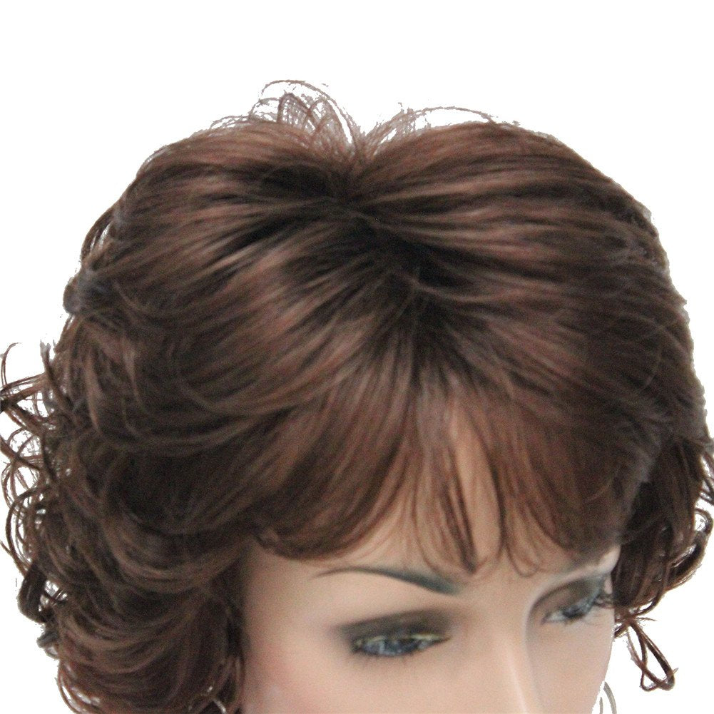 #31-Auburn: Aimole Synthetic Wigs Women'S Curly Ends Short Fiber Wig With Layered Bangs(31-Auburn)