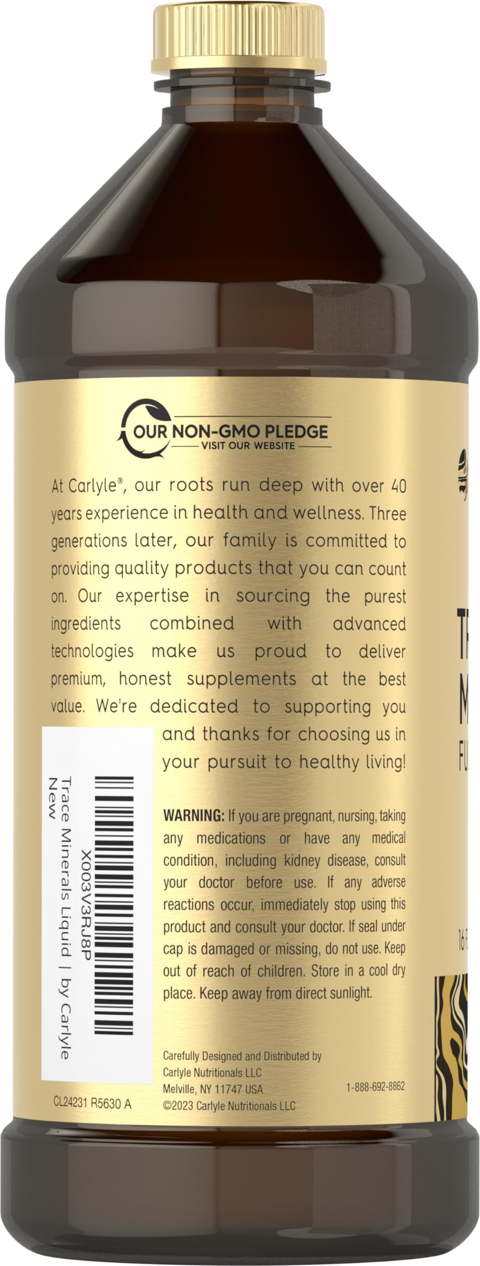 Carlyle Trace Minerals | 16 fl oz | Full Spectrum Minerals Supplement | Vegetarian, Non-GMO and Gluten Free Liquid | by Vital Trace