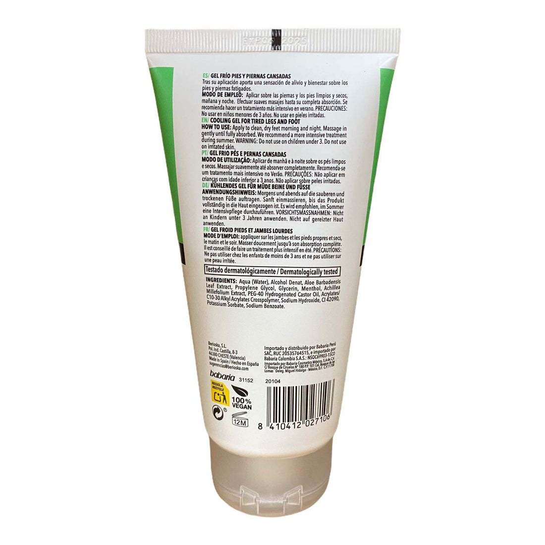 Babaria Cooling Gel Tired Legs 150Ml