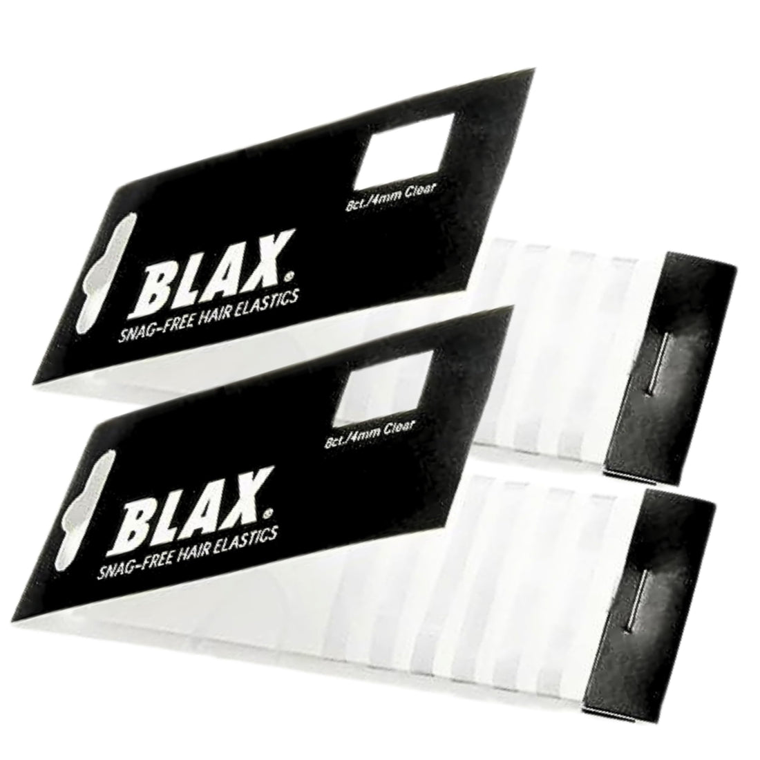 2 Pack , Clear : Blax Clear Snag-Free Hair Elastics - 4mm 2 Pack……