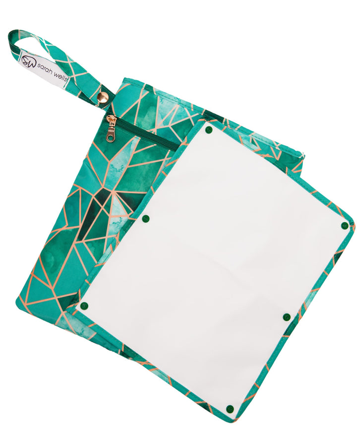 Pumparoo Wet/Dry Bag for Pump Parts – Compact Organizer with Waterproof Compartment & Built-In Staging Mat – Machine Washable Pumping Accessory for Work, Travel & Fridge Hack Storage (Mosaic)