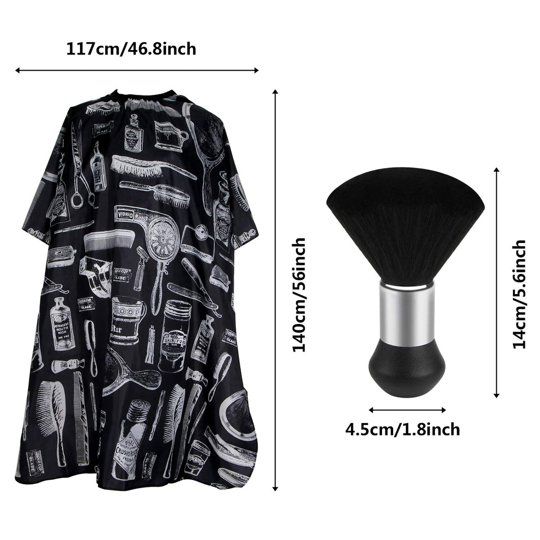 2 Packs Professional Hair Cutting Cape with Neck Duster Brush, Salon Barber Cape, Hair Cutting Accessories