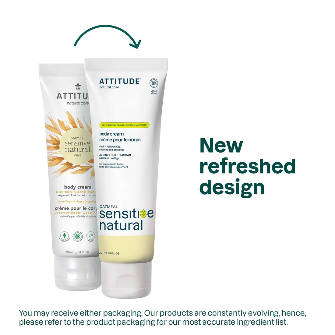 ATTITUDE Moisturizing Body Cream for Dry & Sensitive Skin, EWG Verified, Dermatologist-tested & Hypoallergenic, Vegan & Cruelty-free Body Moisturizer, Argan Oil, 8.1 Fl. Oz.