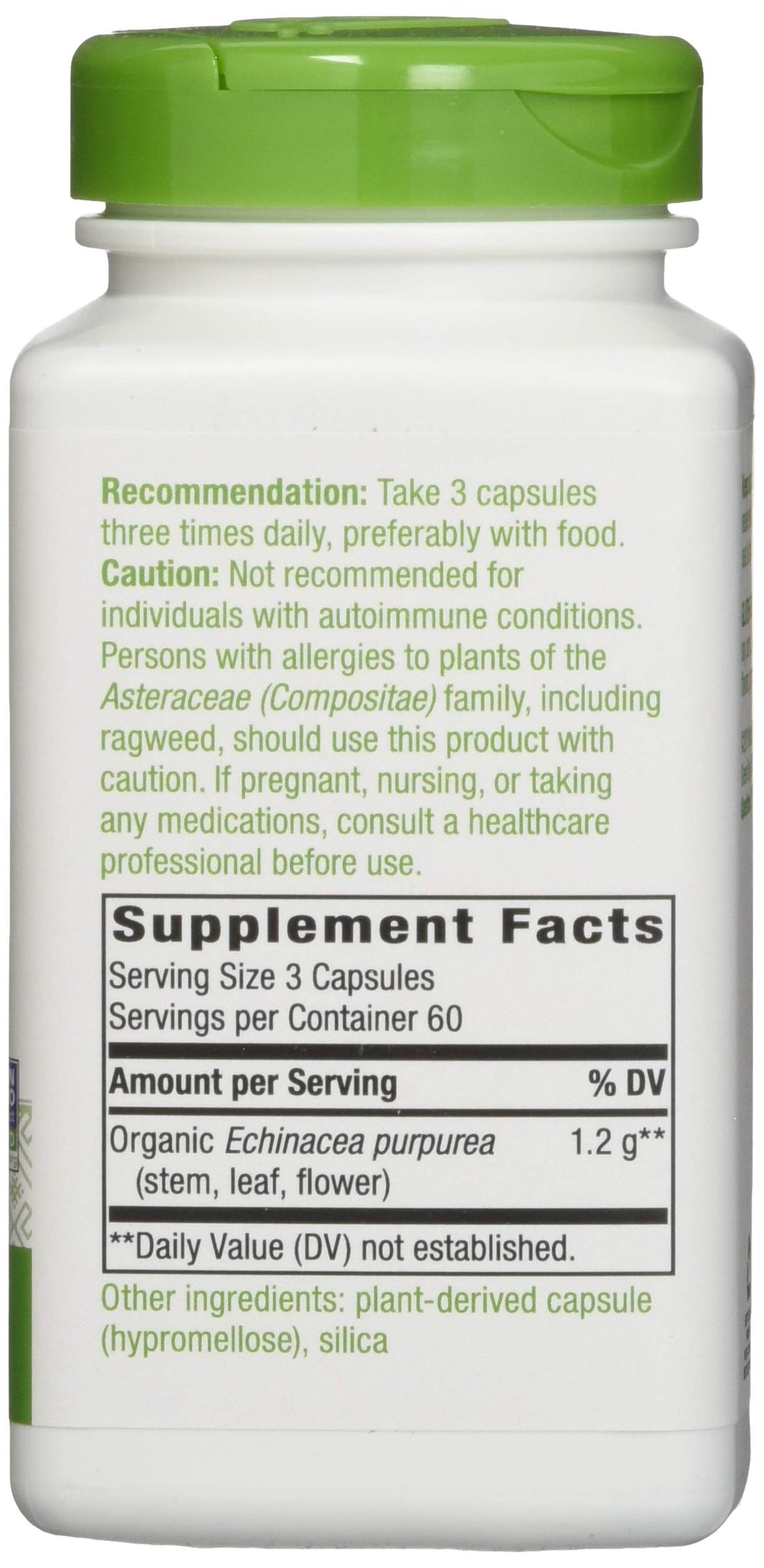 Nature's Way Nature's Way Echinacea Purpurea Herb, 1,200 Mg Per Serving, 180 Vcaps, 180 Count (Pack of 12)