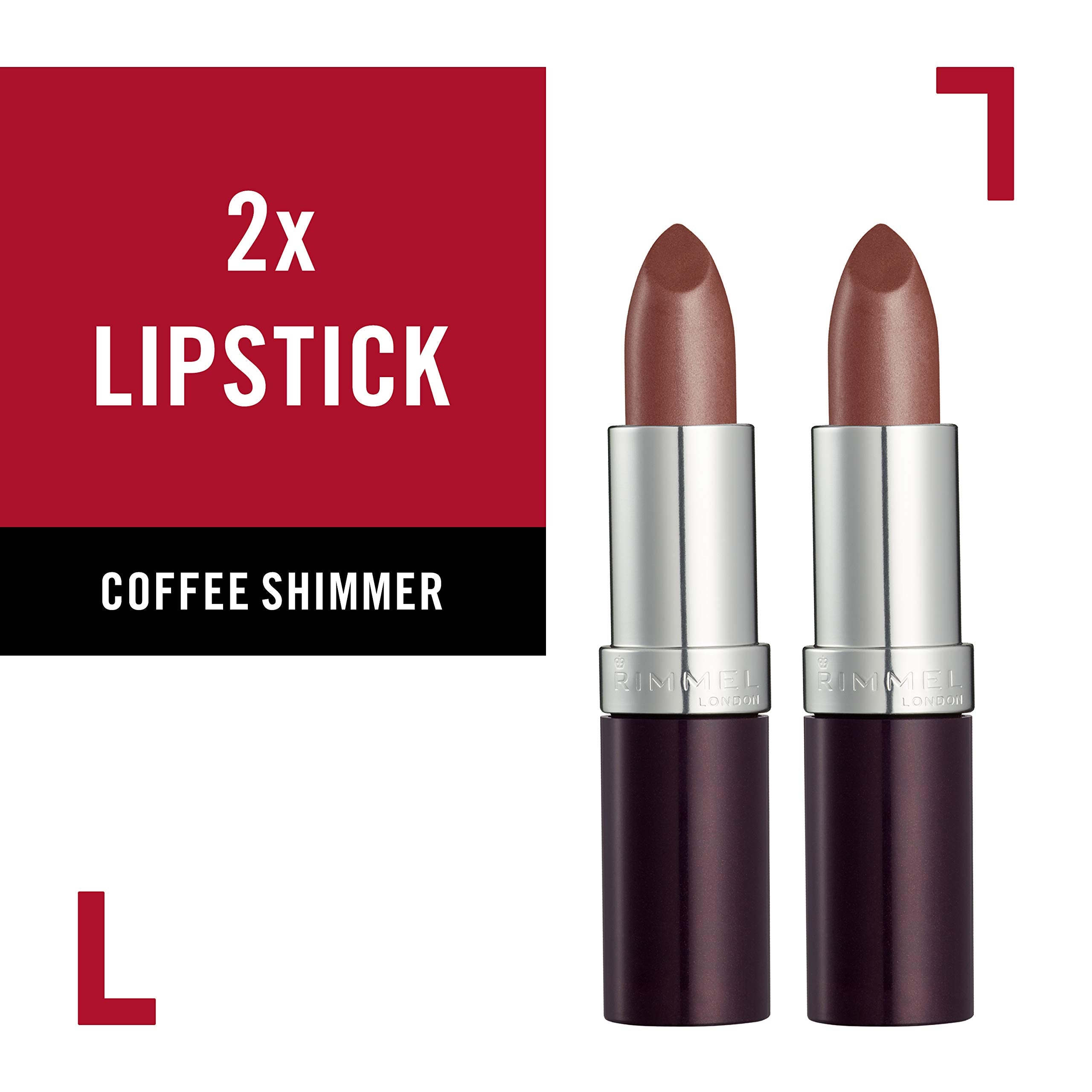 Rimmel Lasting Finish Lipstick, Coffee Shimmer, 2 Count