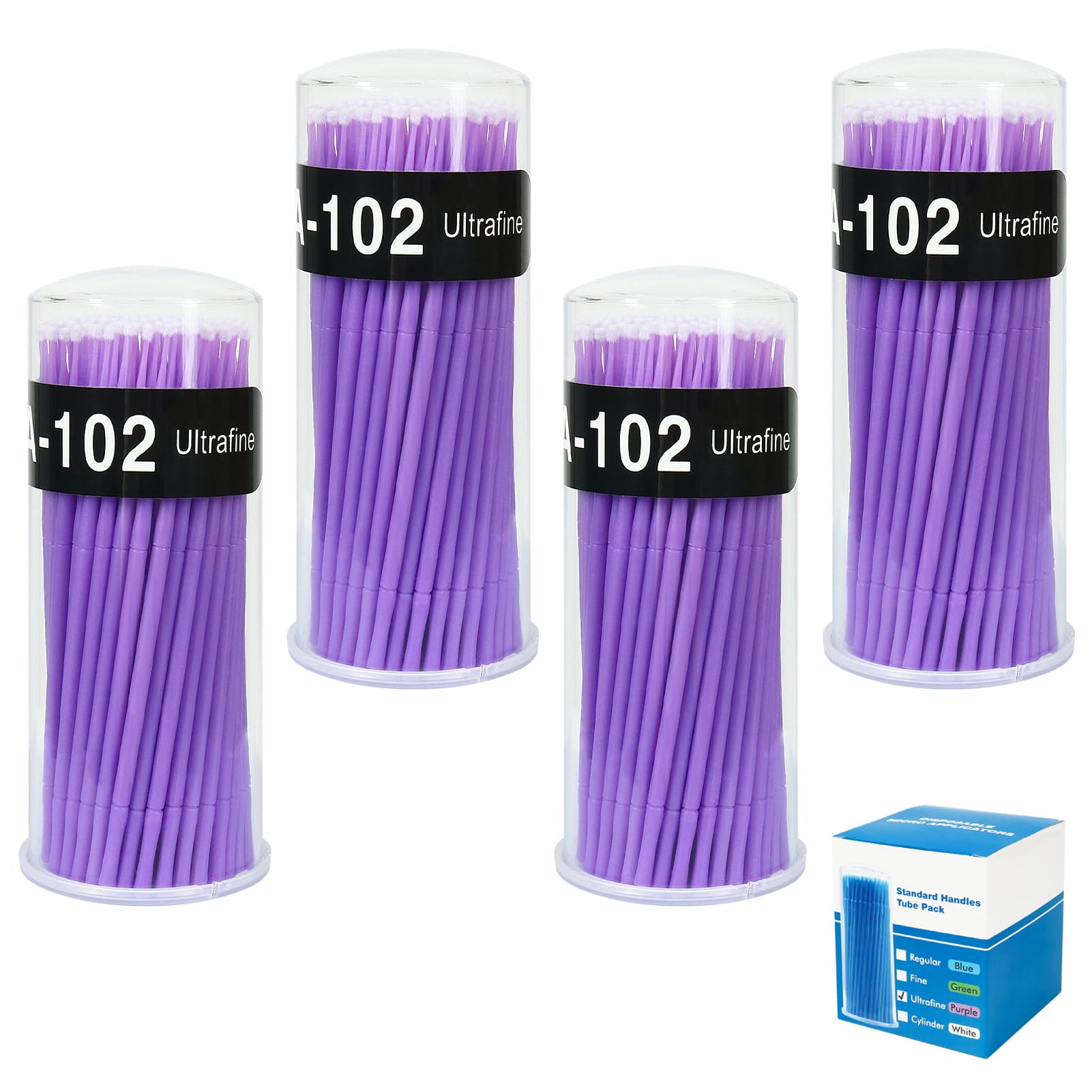 Shintop 400pcs Disposable Micro Applicator Brushes Great for Dental / Oral / Makeup (Purple, 1.5mm)