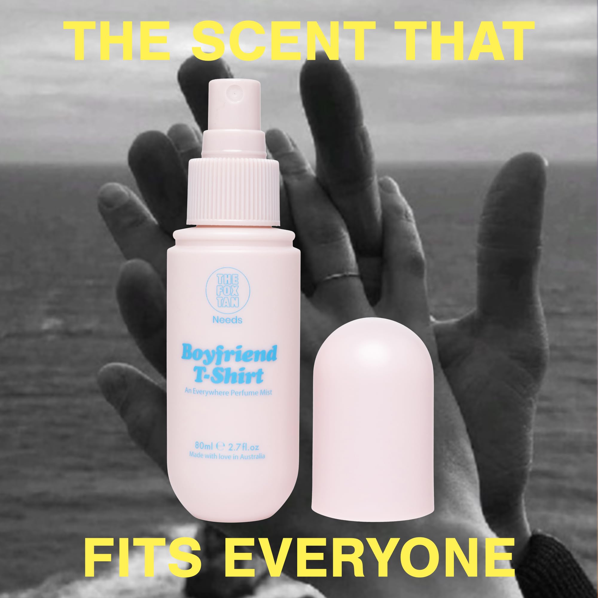 THE FOX TAN Everywhere Perfume Mist, Boyfriend's T-Shirt Scent, Spray for Women & Men, Long-Lasting Fragrance, Vegan & Cruelty-Free, 80mL