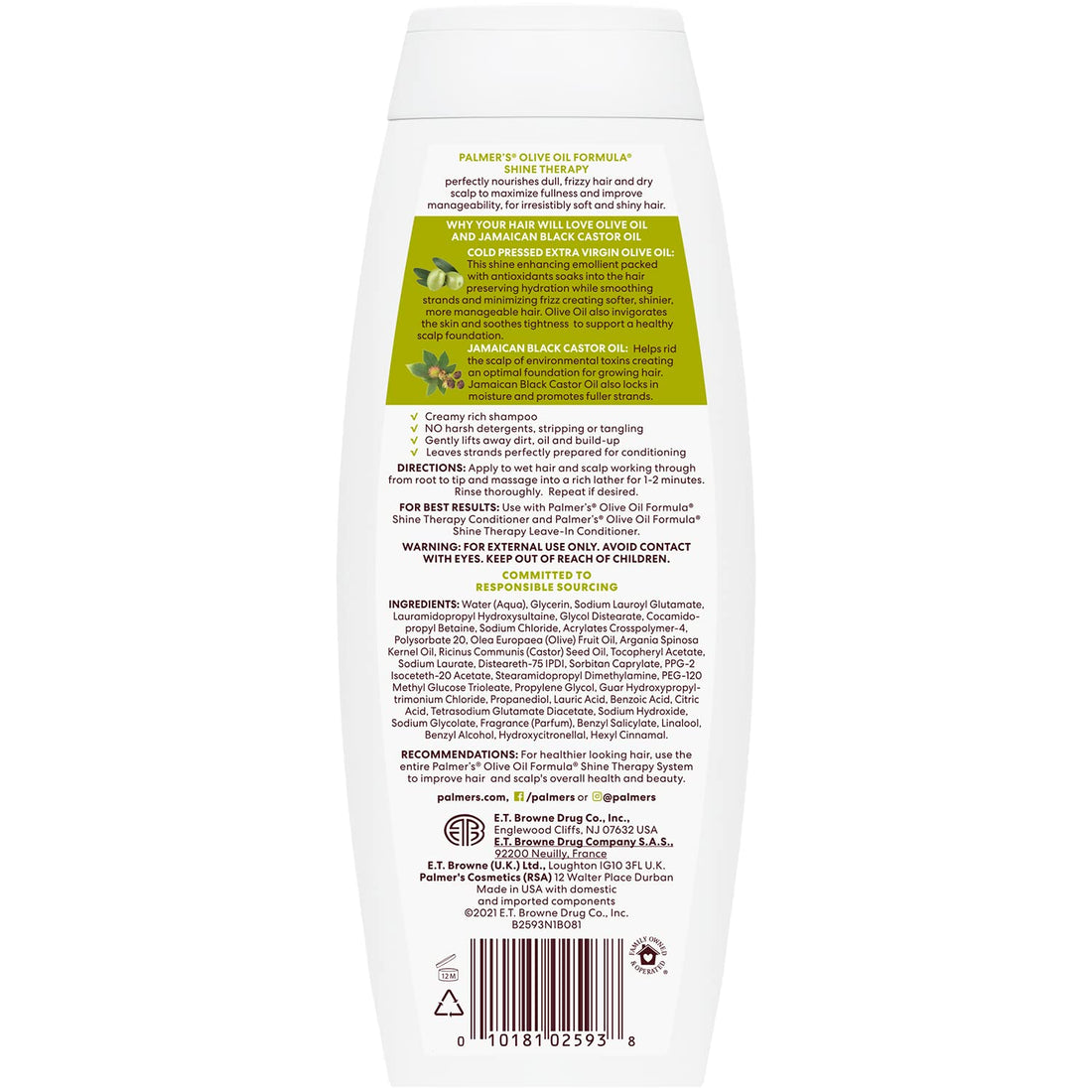 Palmer's Palmers Olive Oil Formula Shampoo, Bottle, 400Ml