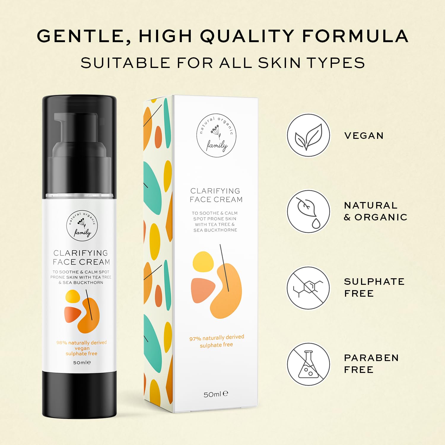 Skin Care for Teenage Boys and Girls - Teen Moisturizer for Face with Tea Tree - Organic Face Cream for Oily Skin - Daily Acne Treatment for Teenagers - Soothing Hyaluronic Acid Moisturizer