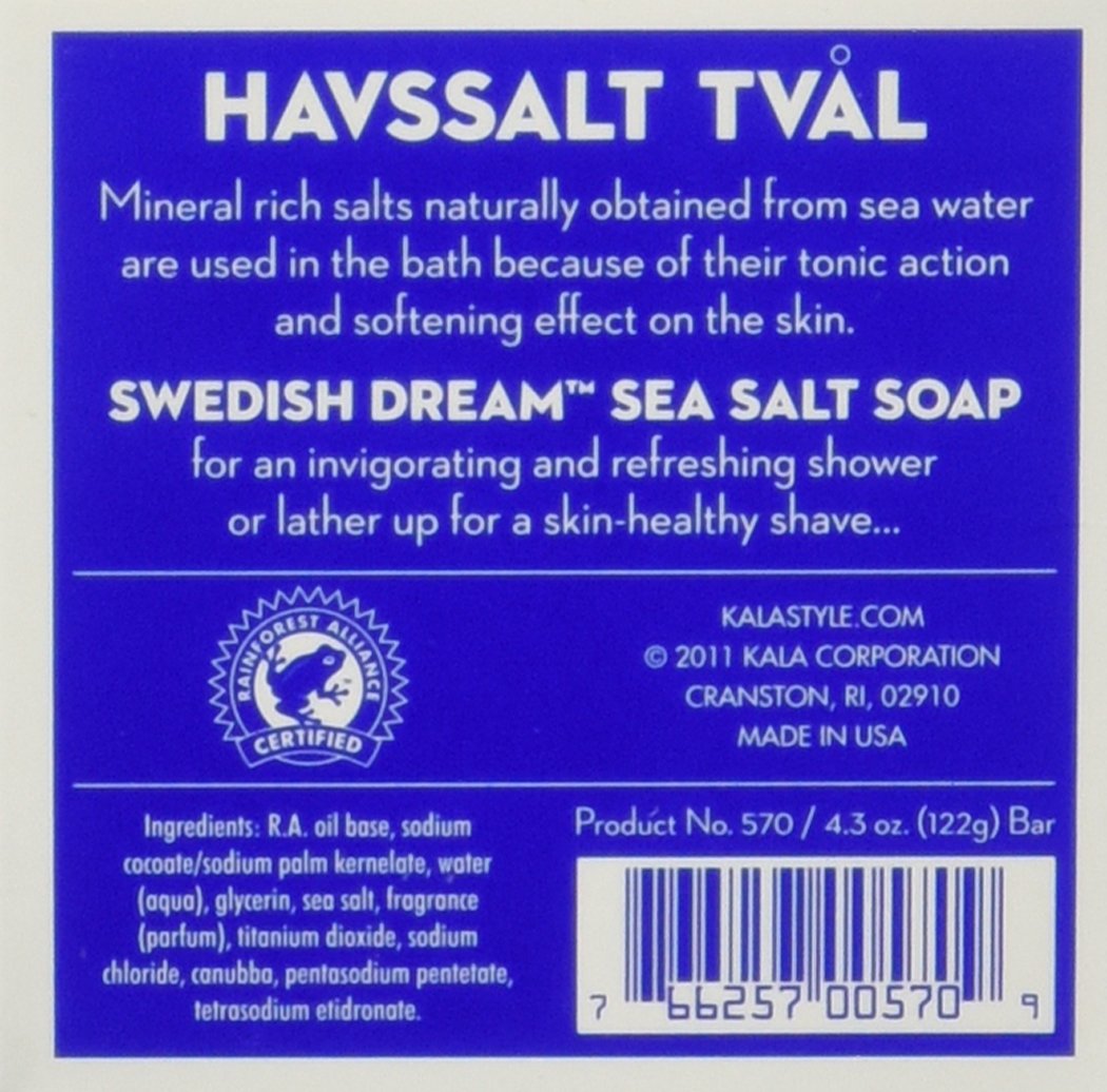 Swedish Dream Sea Salt Soap (3 Pack) 4.3Ozeach Soap Set By Kala