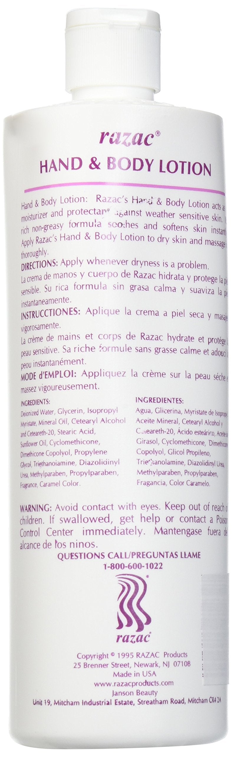 Razac Hand and Body Lotion 16oz (Pack of 2)